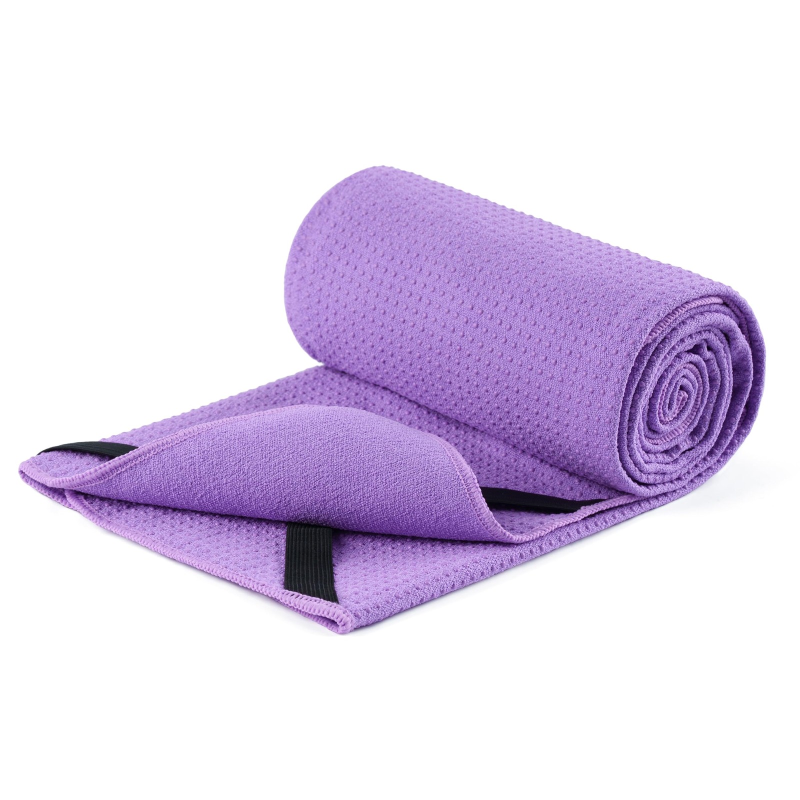 MICROFI Microfiber Hot Yoga Towel Mat, 24 x 72 inches, with Non-Slip Purple