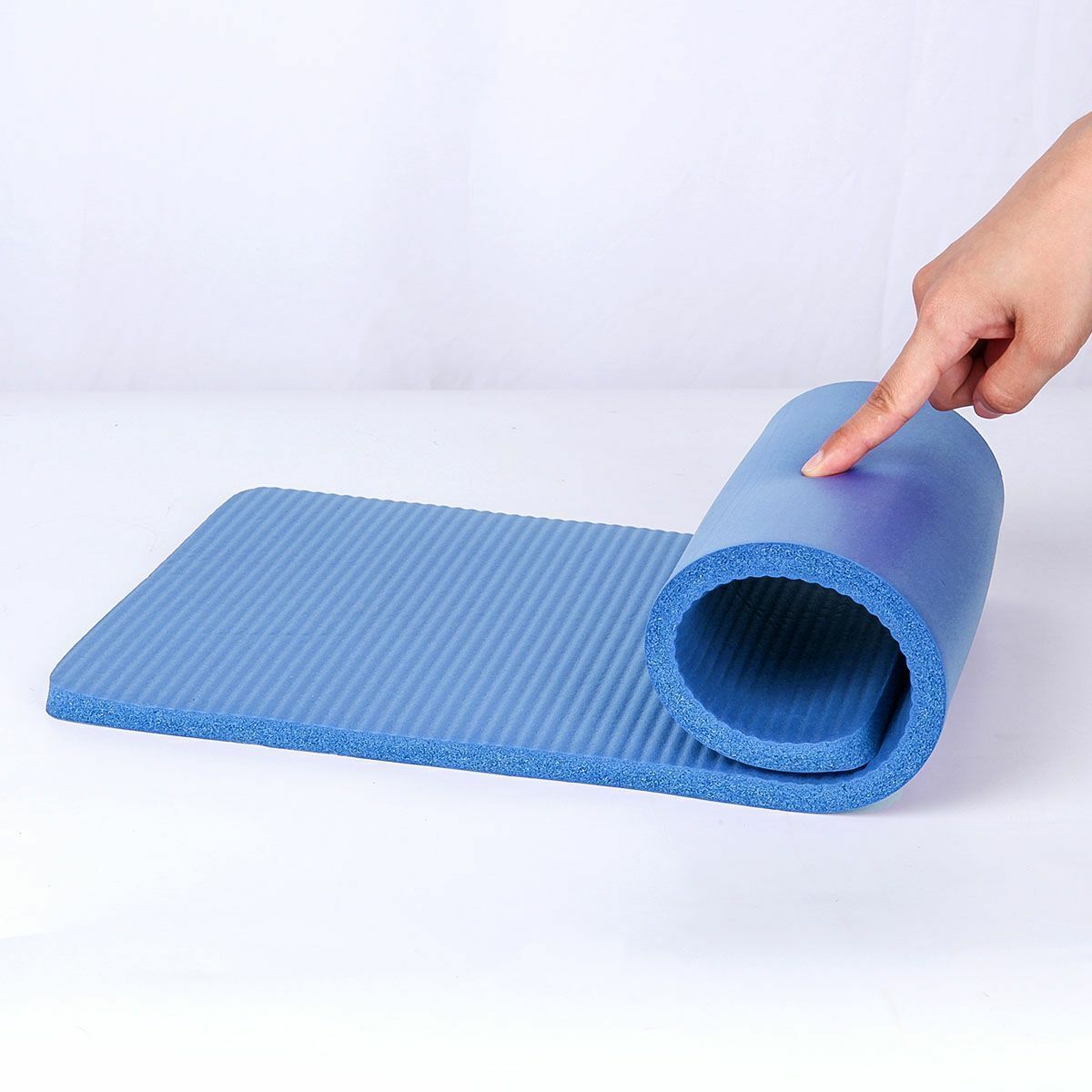 15mm Thick Yoga Mat for Home Workout Wear Resistant Exercise Mat with Strap NBR