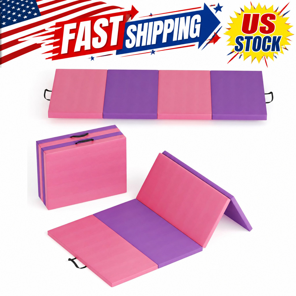 Folding Gymnastics 4 Panels 2&Prime; Thick High-density Epe Foam Pu Leather Mat
