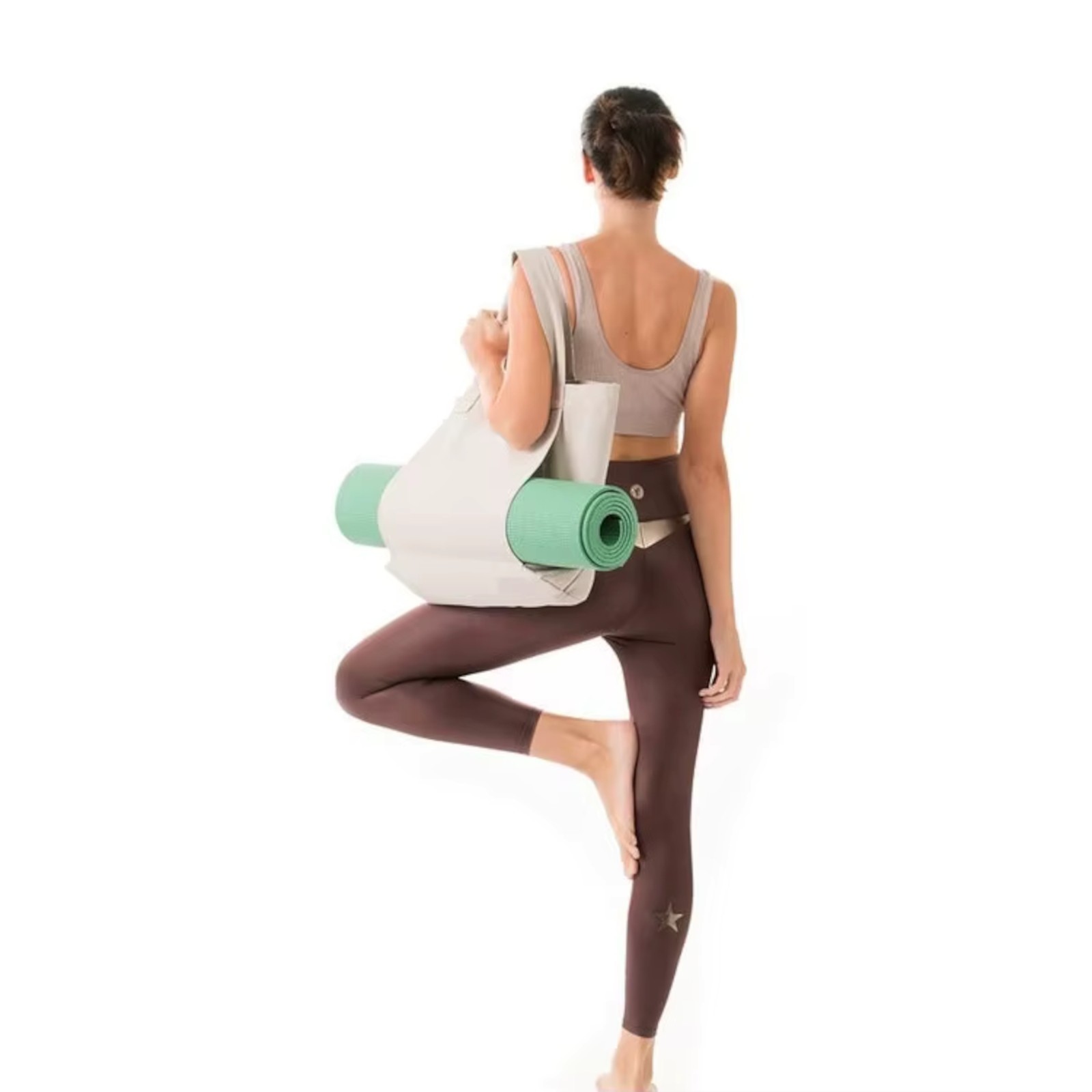 Canvas Yoga Tote Bag with Exterior Sleeve for Yoga Mat; 5 Colors to Choose from