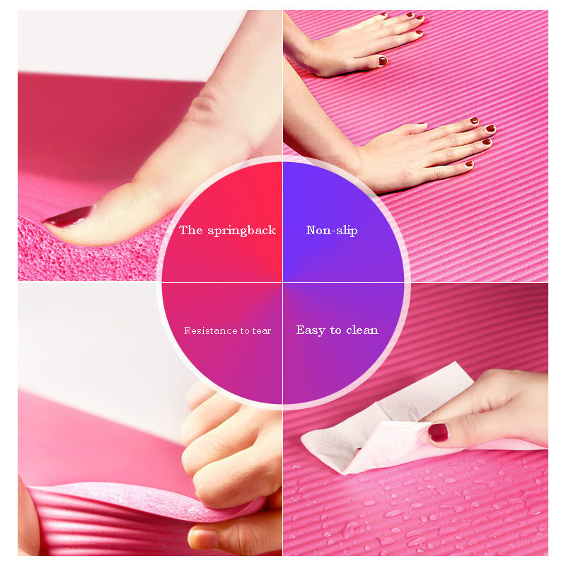 Thick Yoga Mat Carrying Strap Eco Friendly TPE Purple Non Slip 72&Prime; x 24&Prime;