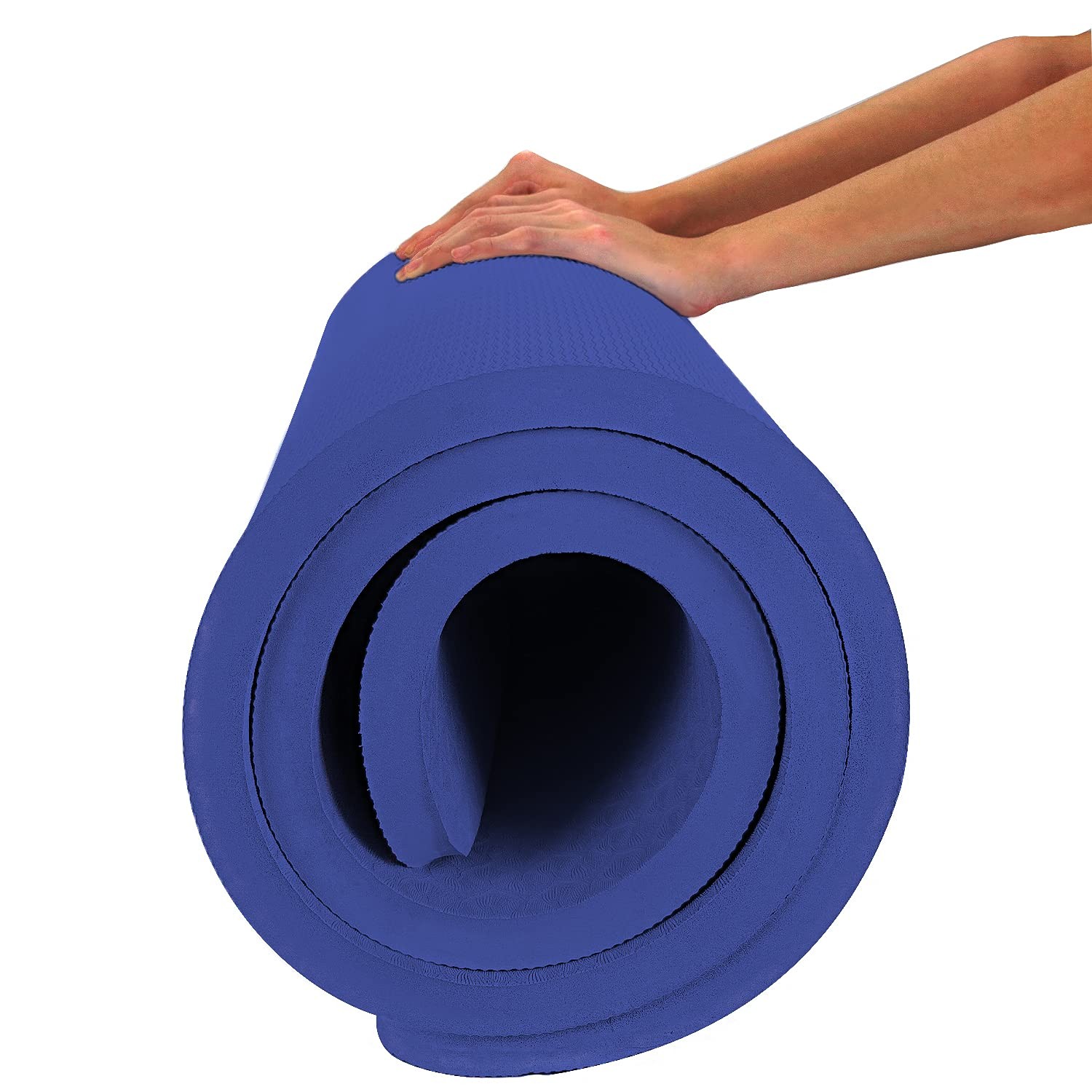 Hatha Yoga 4/5 inch TPE Mat Fitness & Exercise 32Wx72Lx25mm, Blue