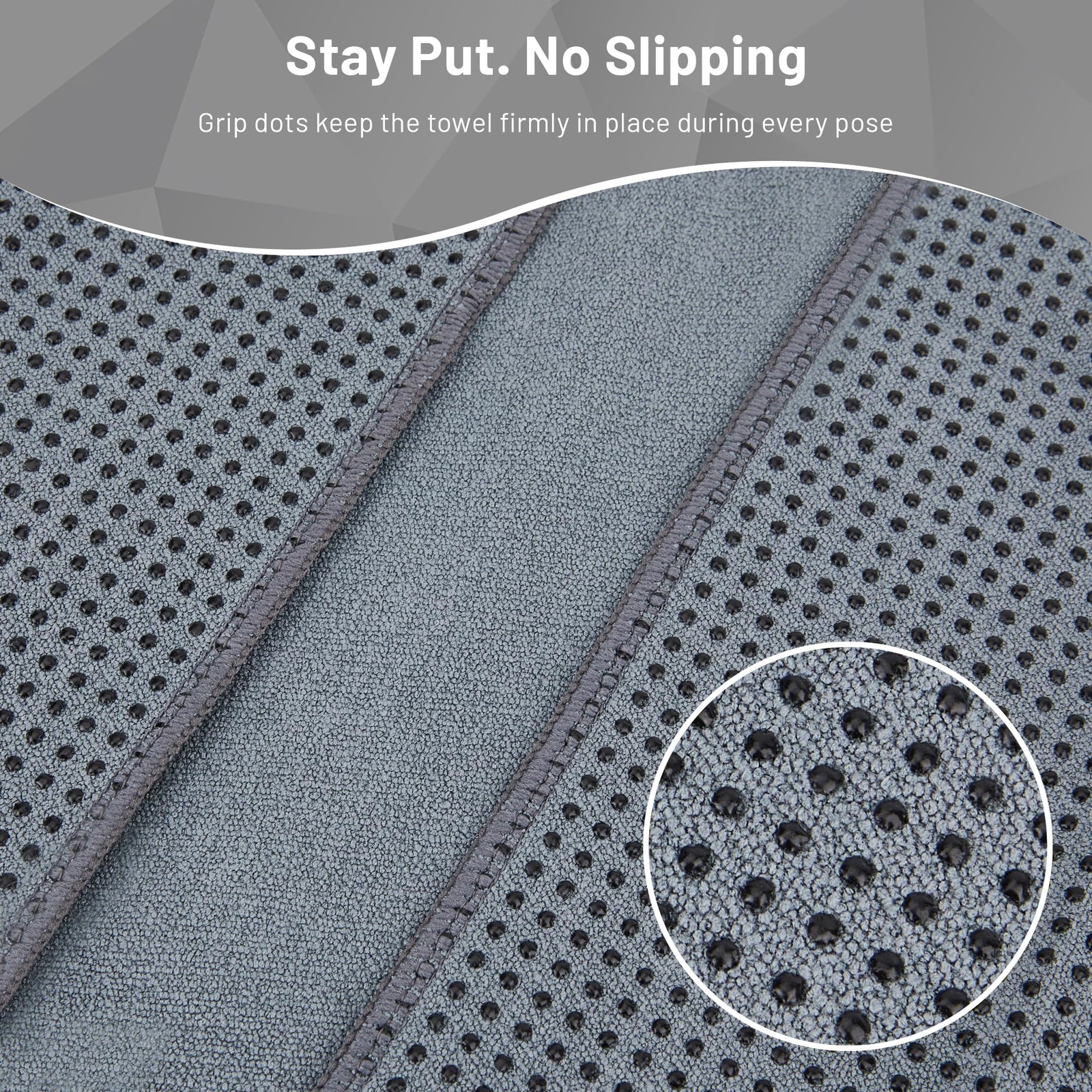 Non Slip Hot Yoga Towel with Grip Dots – Sweat Absorbent Microfiber Mat…