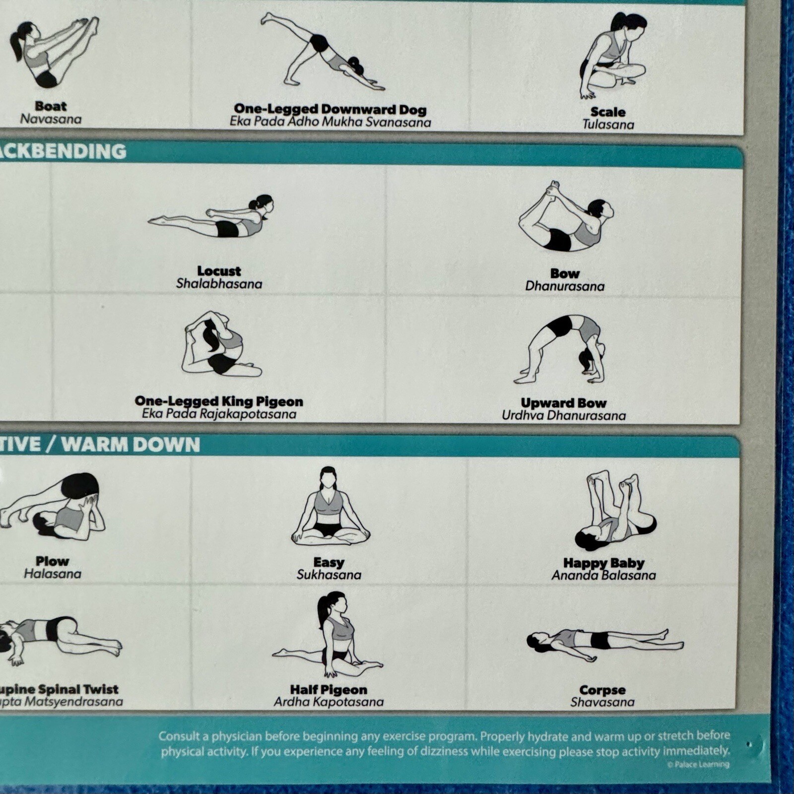 QuickFit Yoga Posters 4 Posters Stretching Warm-up Exercise Palace Learning