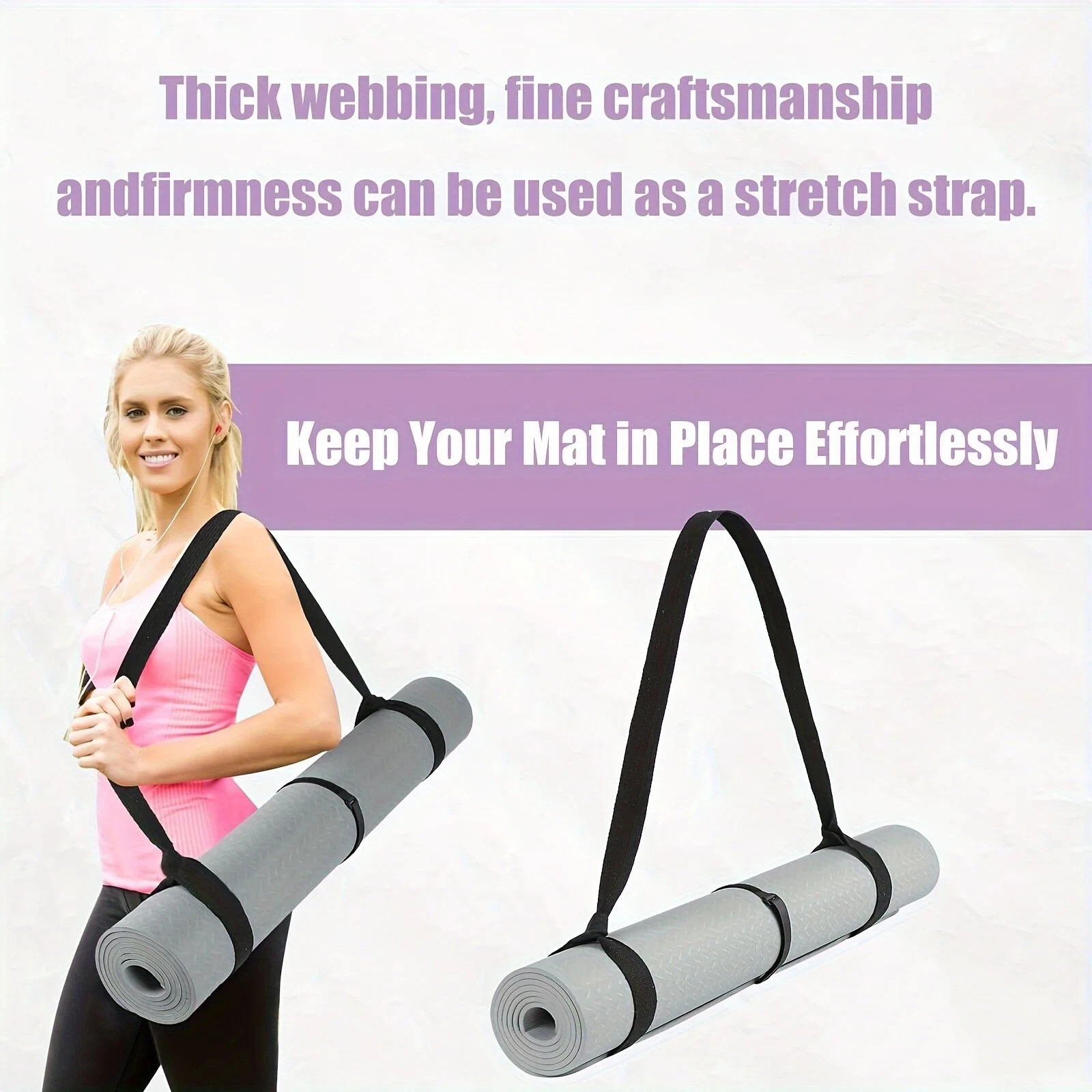 Adjustable Yoga Mat Storage Strap with Thickened Carrier – Multi-Purpose Fitness
