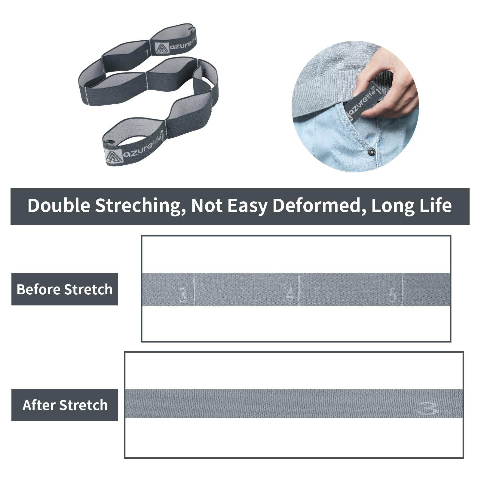 Elastic Yoga Stretching Strap, Multi-Loop Stretch Strap for Physical Therapy,…