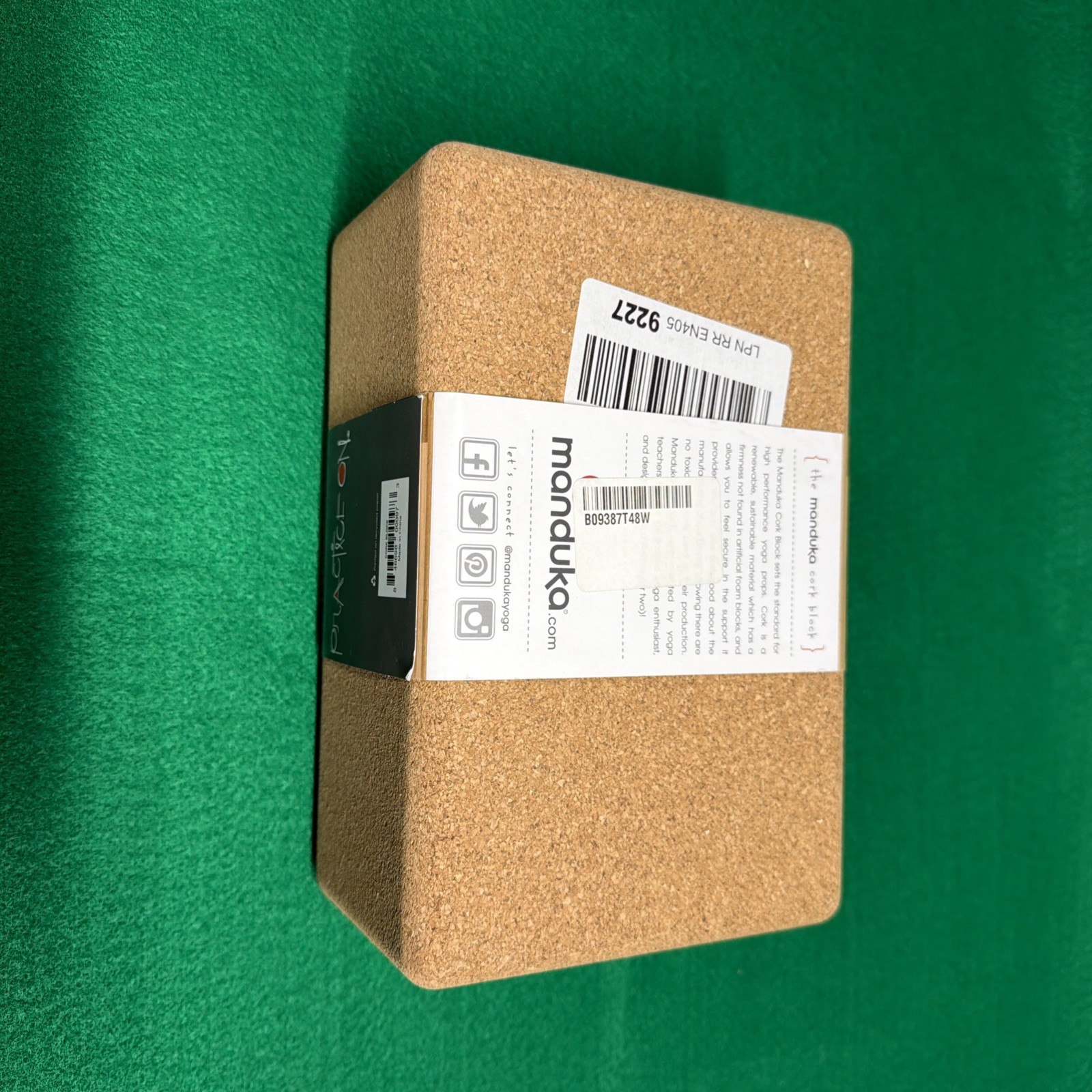 Manduka Cork Yoga Block Improve Strength Balance Flexibility Barre Natural