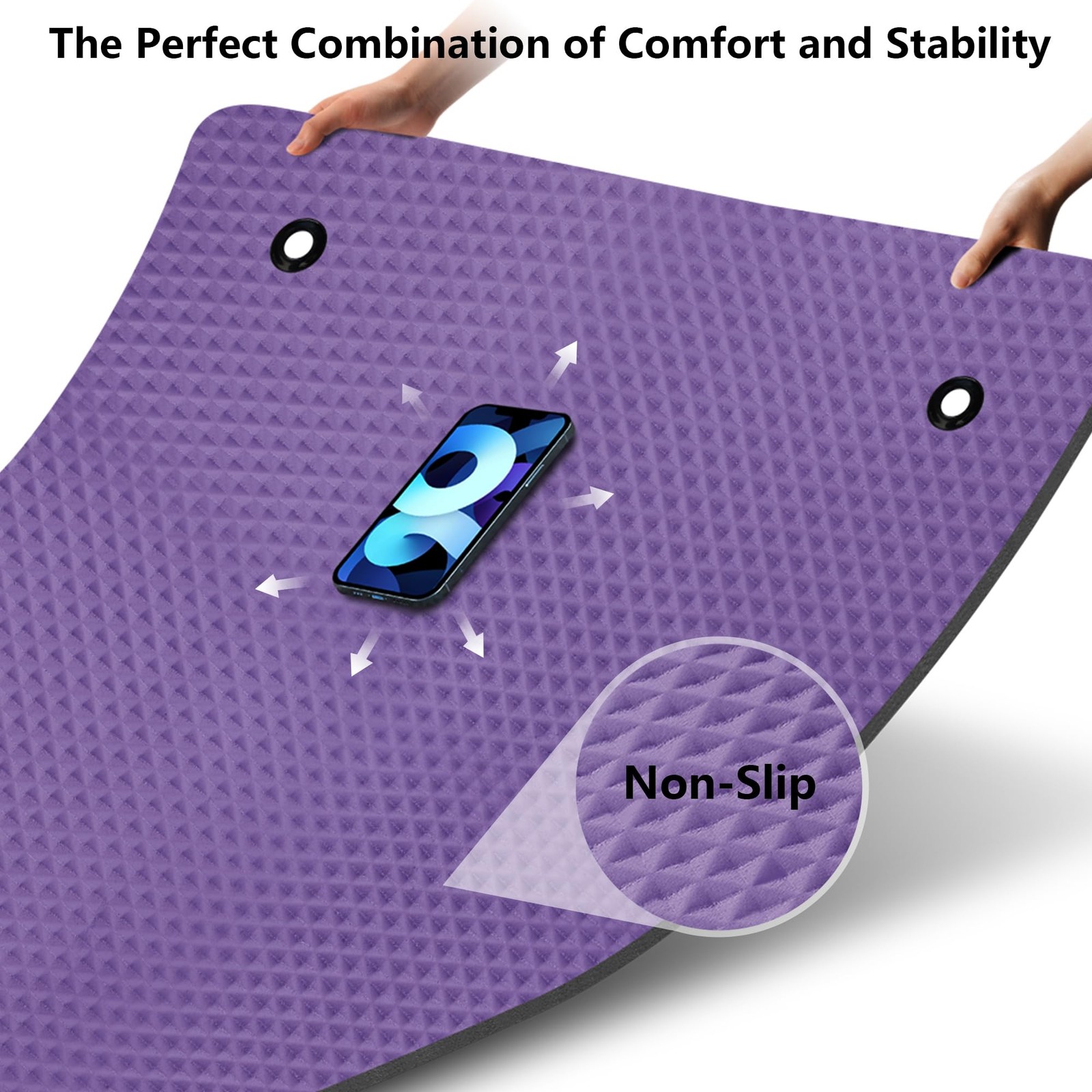Yoga Mat 72.8&Prime; x 31.5&Prime; x 2/5 inch Thick With Strap and Bag, Extra Wide Workou…