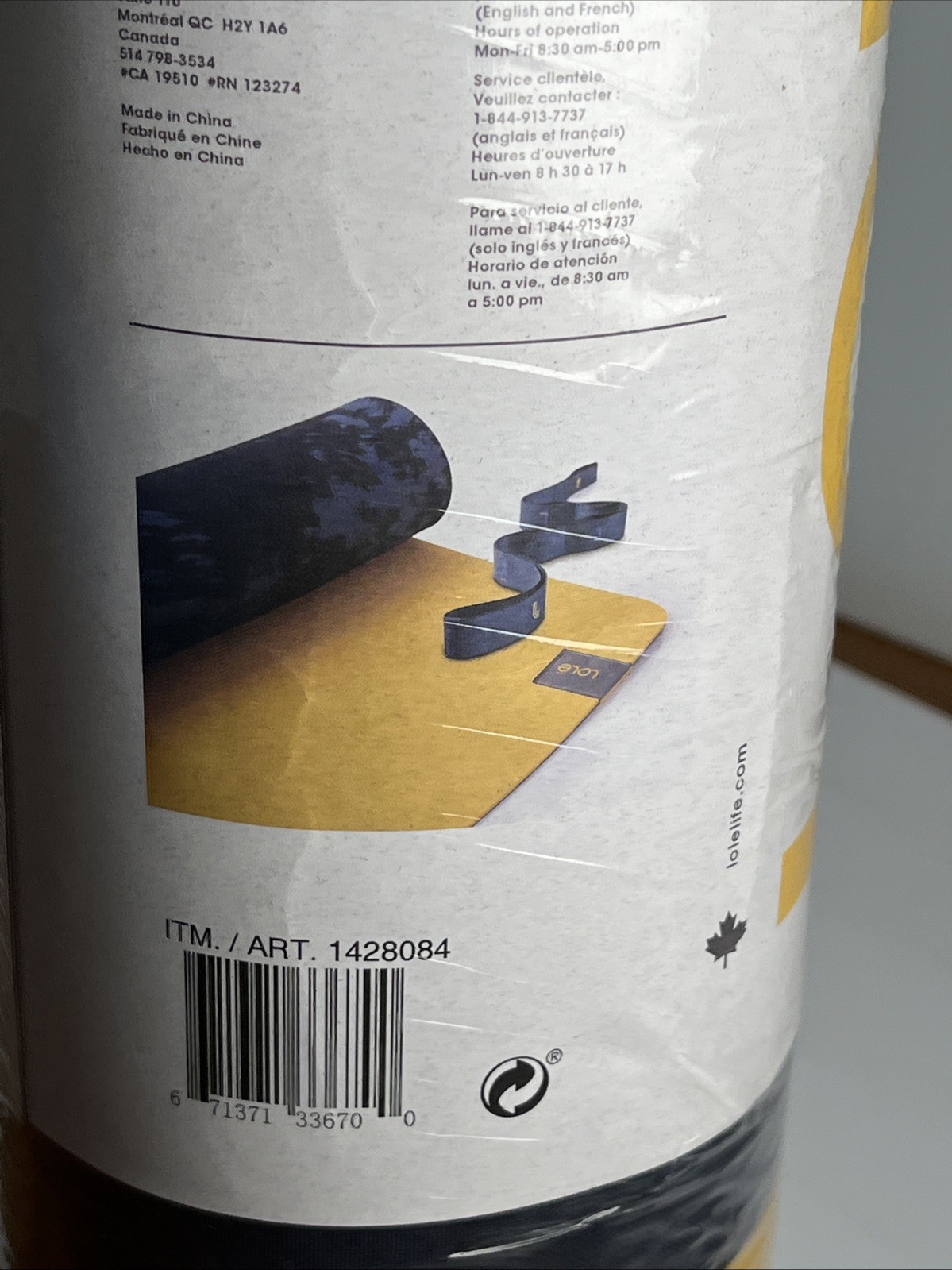 Lole Prima Yoga Mat 2-in-1 Strap Set Yellow & Blue, Non-Toxic, 6mm, 71” in x 24&Prime;