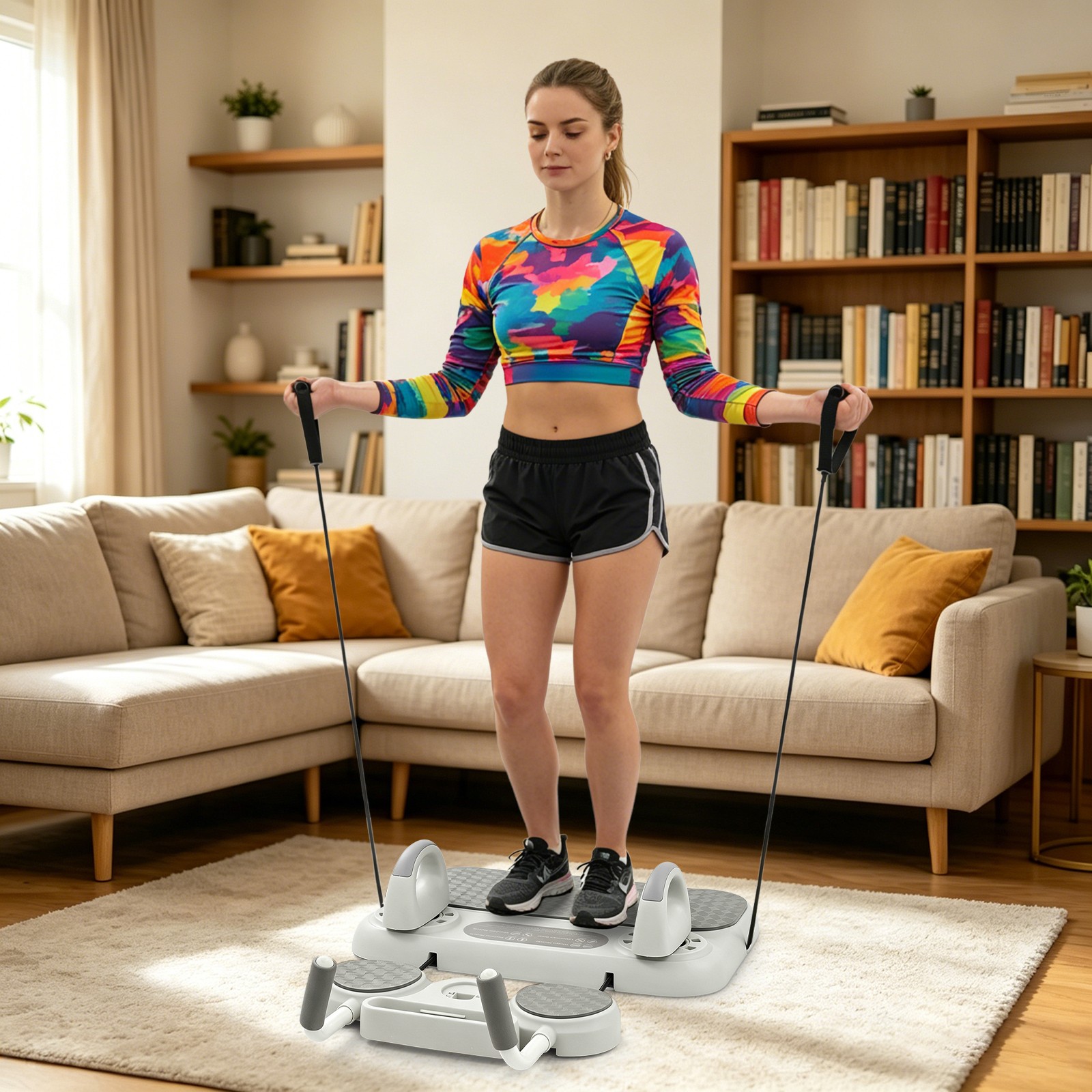 Detachable Pilates Board With Ergonomic Handles And Practical Timer 21.7*15.7in