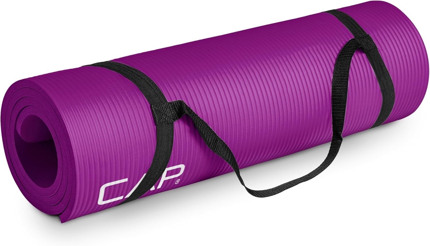 Wine 1/2-Inch High Density Yoga Mat with Strap, Supports & Non-slip