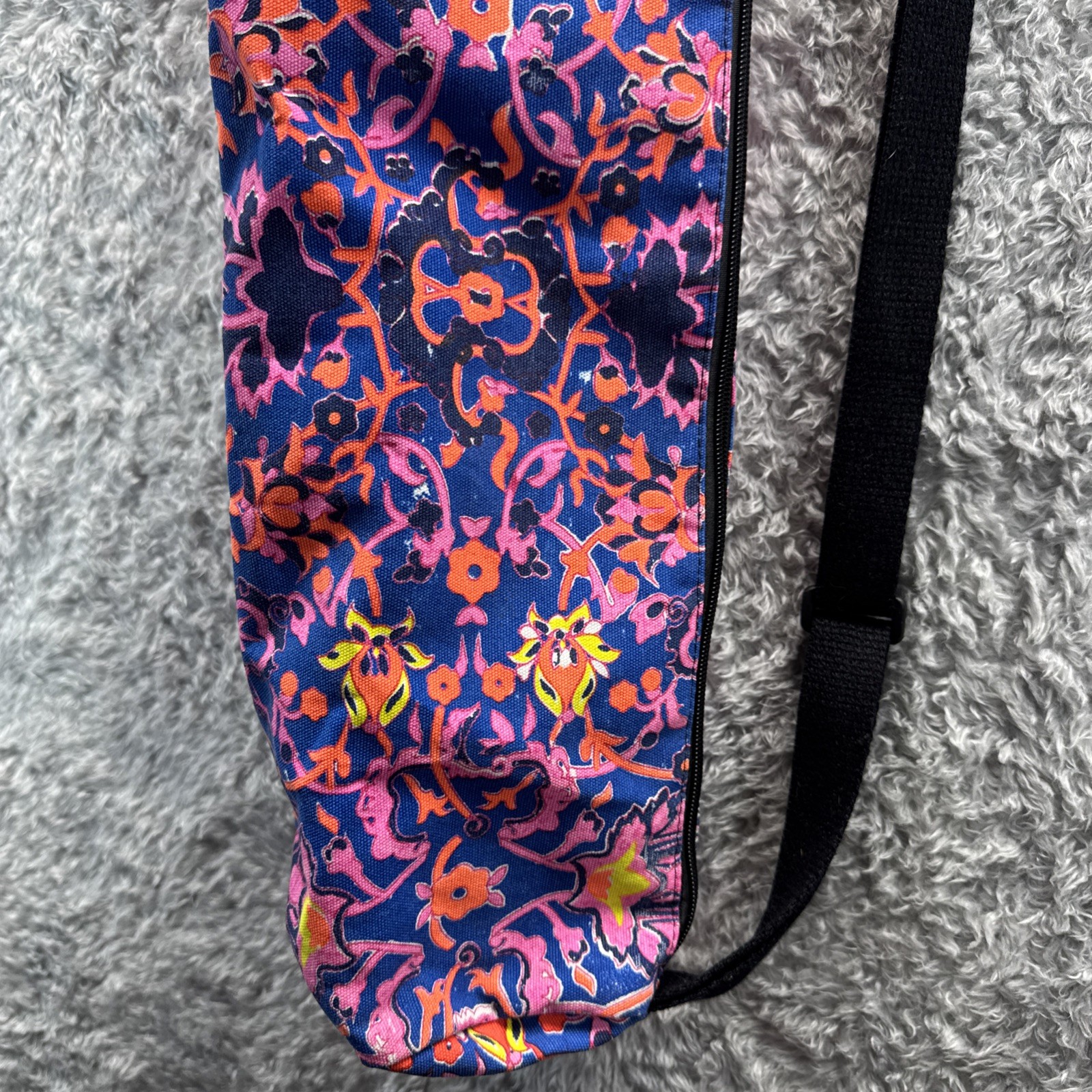 Boho Yoga Mat Bag Floral Tassel Strap Pink Blue Festival Gypsy Hippie Carrier