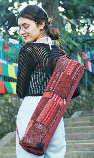 YOGA MAT BAG * YOGA BAG * HANDMADE * NEPAL WOMEN COOPERATIVES * FAIR TRADE! OM