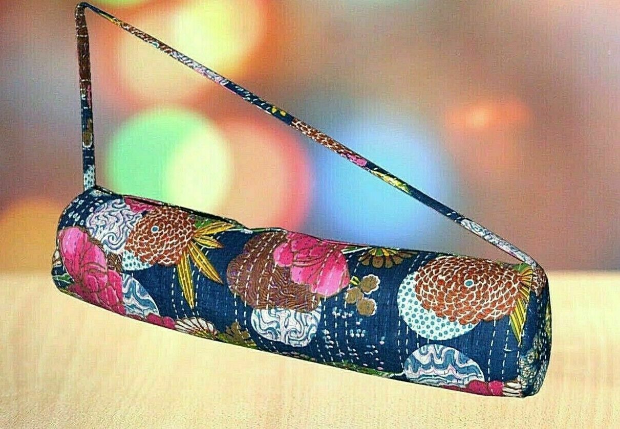 Indian Unisex Cross Body Kantha Yoga Bag Running Fancy Bohemian Exercise Cotton