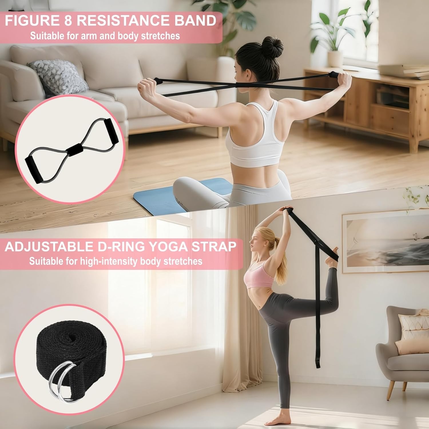Compact & Portable Pilates Ring and Ball Set with Booty Bands for Home Fitness