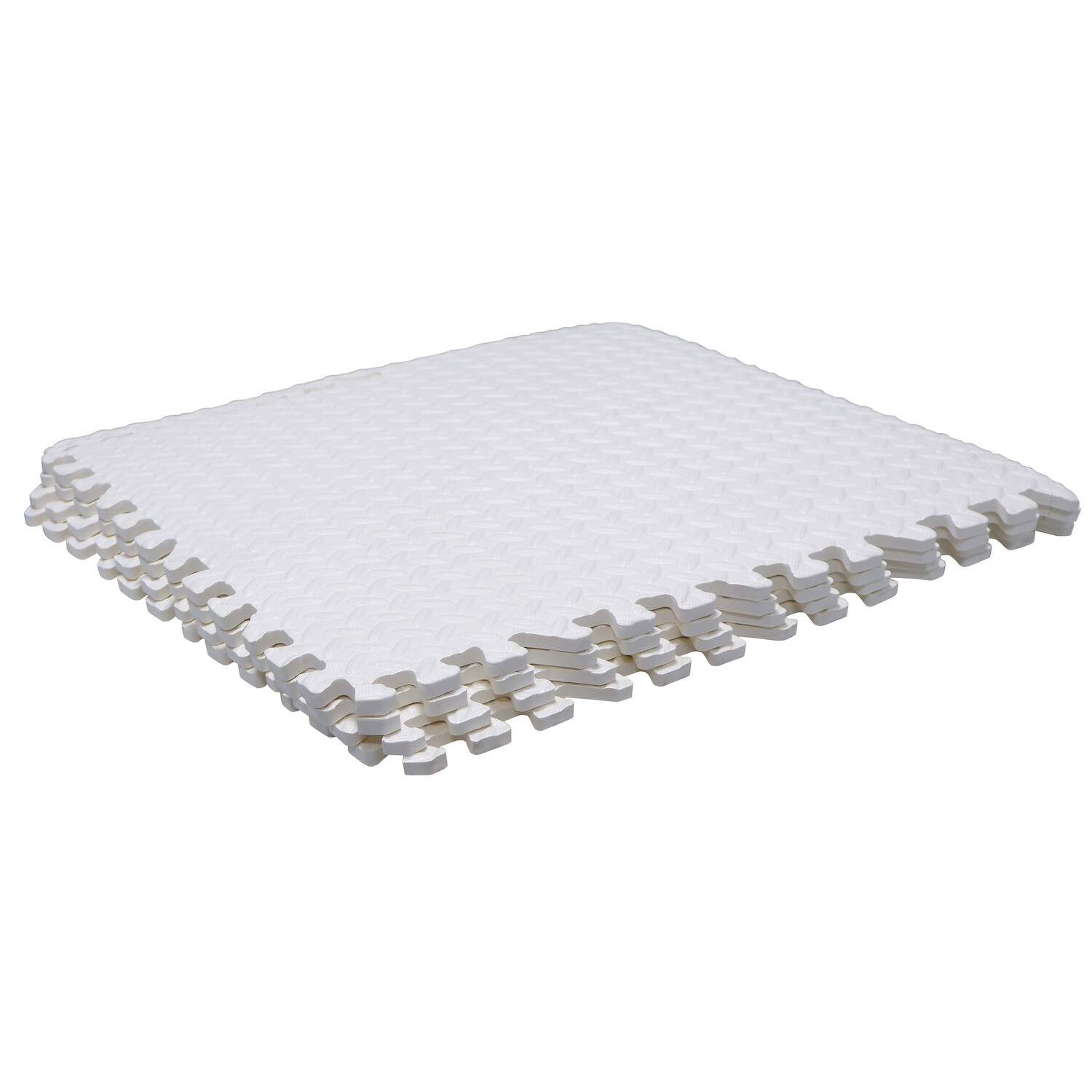 Exercise Mat EVA Foam Interlocking Tiles Gym Flooring Fitness Yoga Workout white