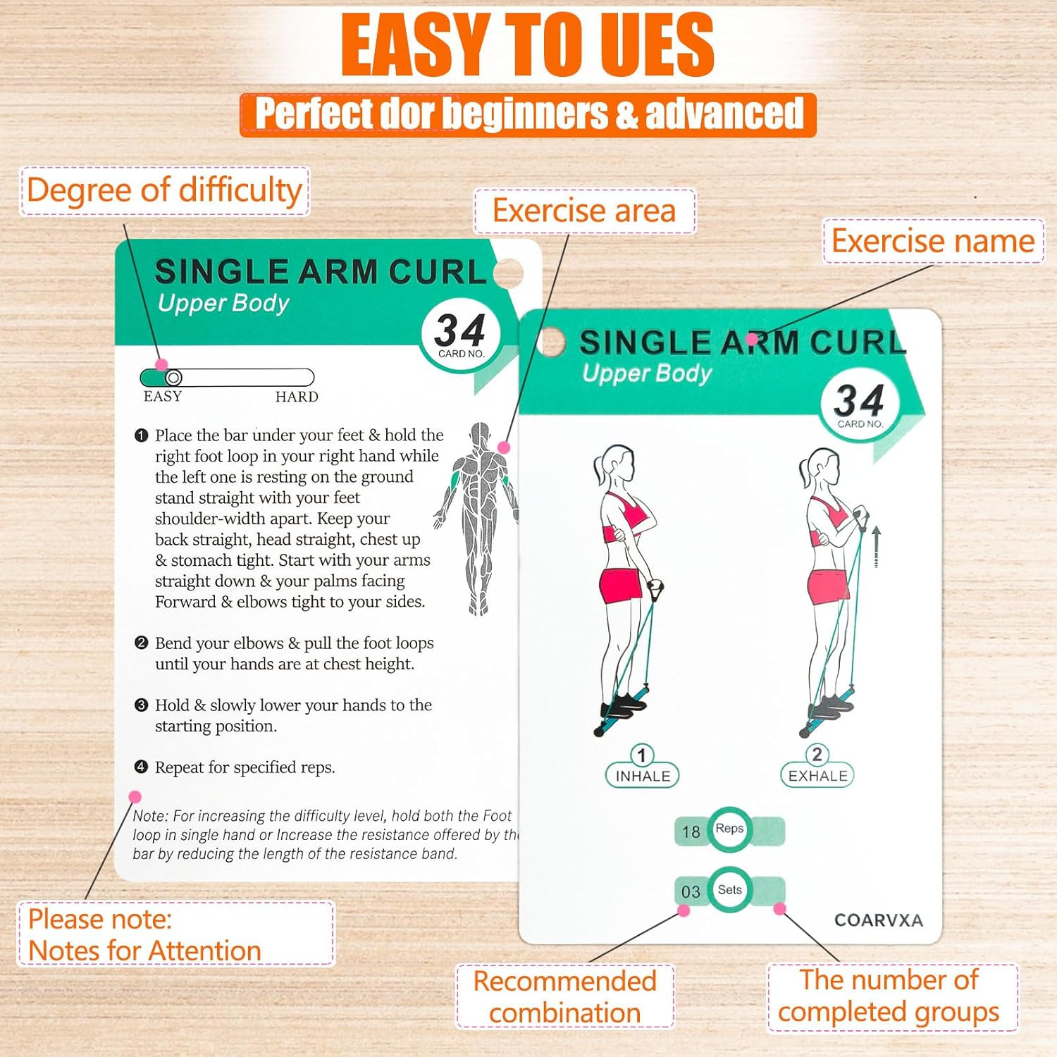 Pilates Bar Workouts for Women-58 Exercise Cards with Pilates Stick Work Out Pos