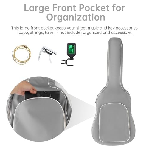 REMAGIC Acoustic Guitar Bag 40 41 Inch – Double Shoulder Adjustable Straps