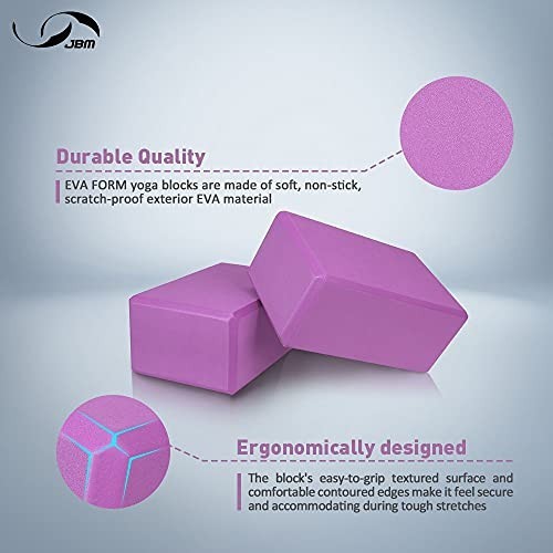 Yoga Blocks 2 Pack 9x6x4 Inch Cork with Strap for Meditation Exercise Stretch