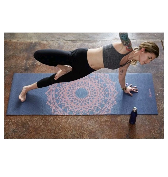 Gaiam Classic Yoga Mat 4 MM Blue & Pink Mandala Fitness Mat 68&Prime;x24&Prime; New In Box