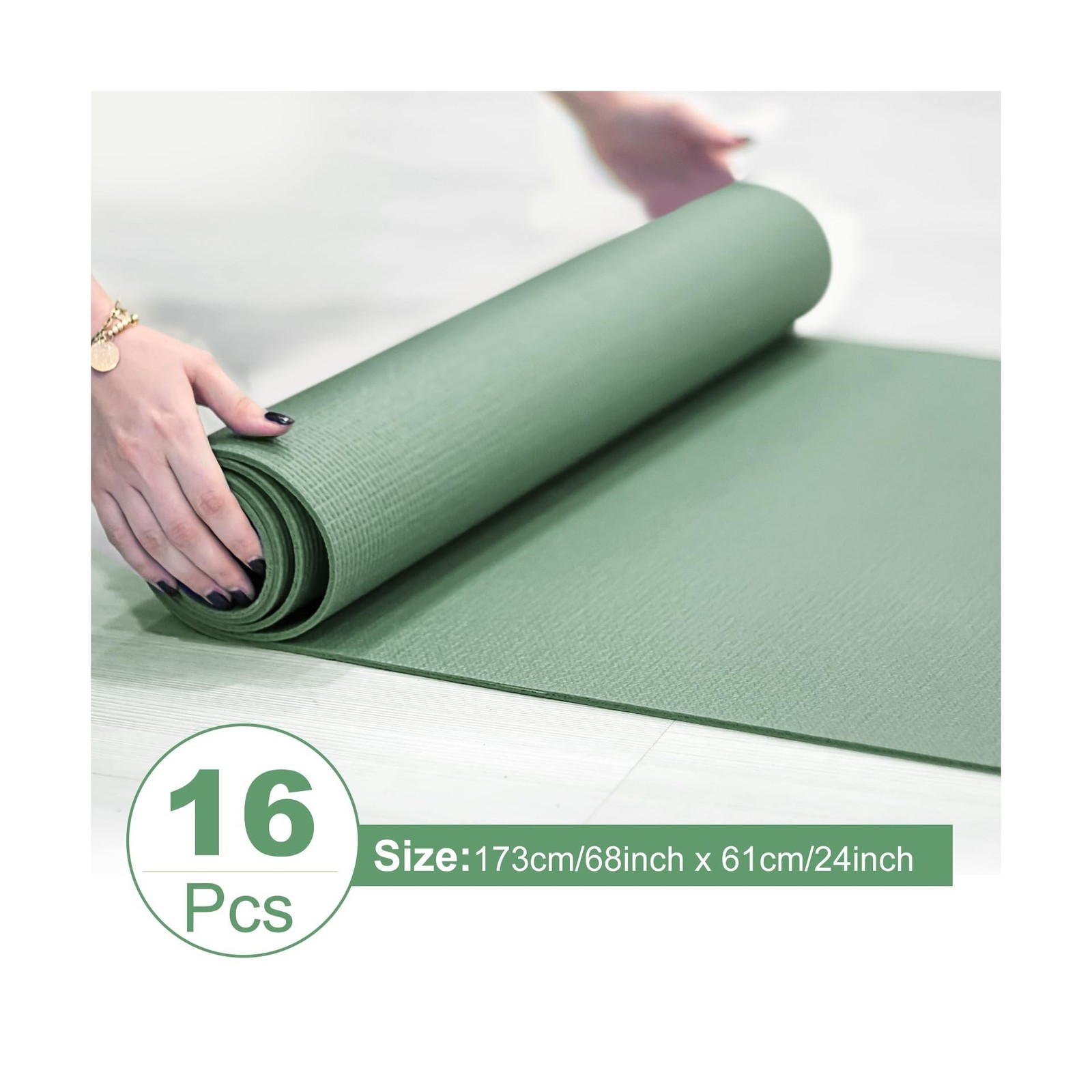 3 mm Thick Yoga Mat Bulk, Non Slip Exercise Workout Fitness Pad for Women Men…