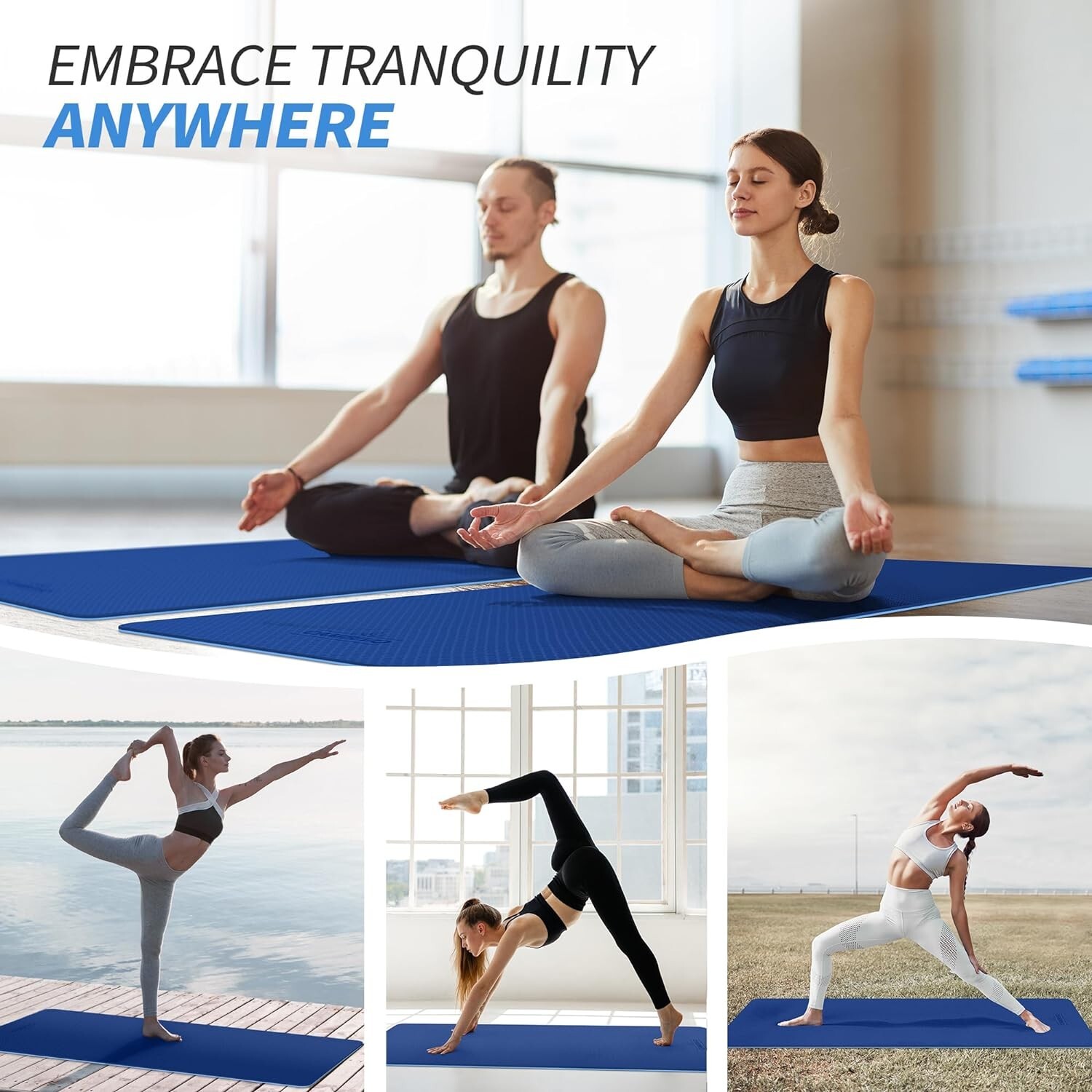 TPE Yoga Mat – Non-slip – Lightweight – 6mm – Comfortable – Long-lasting – Grip