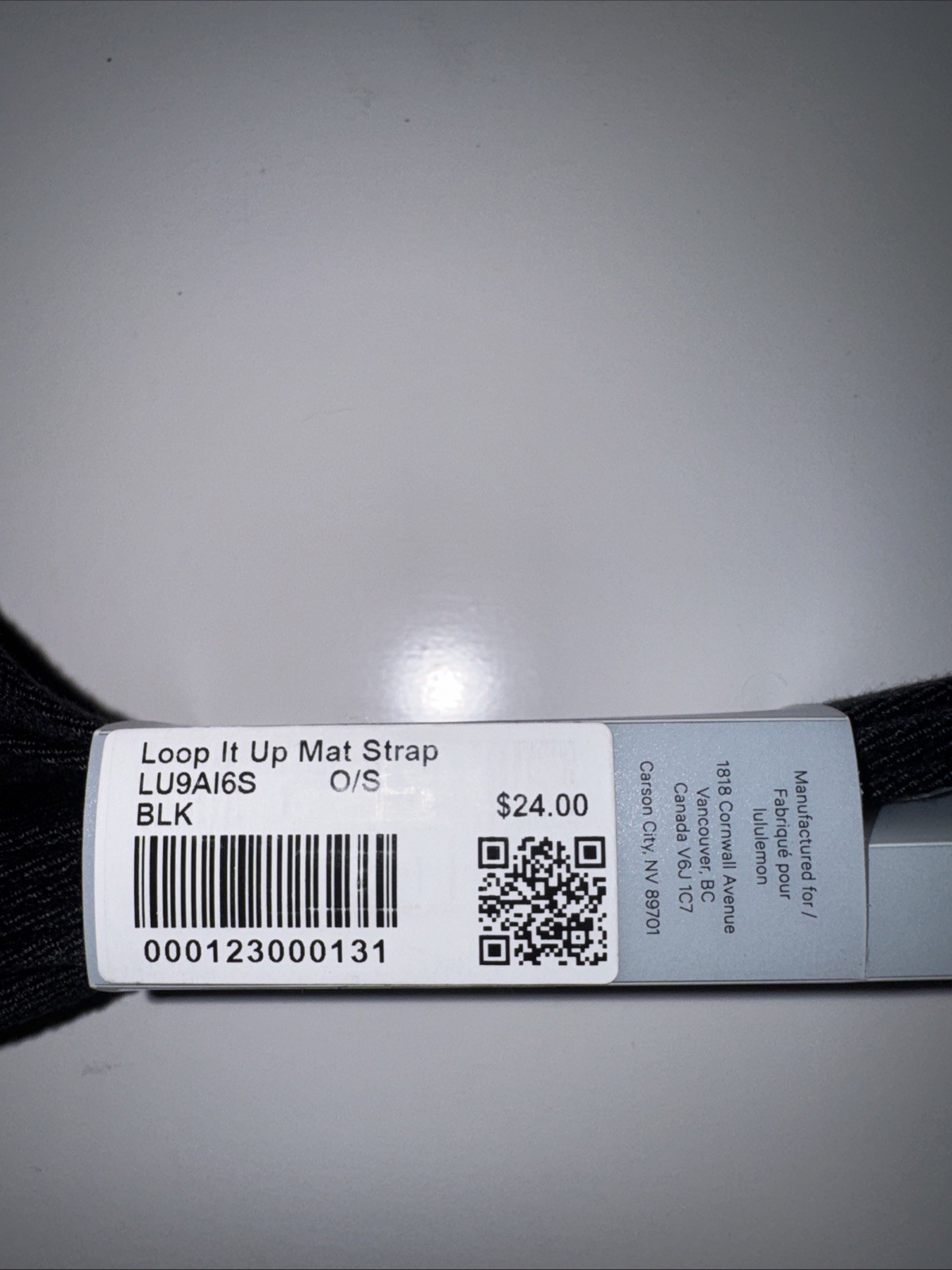 Lululemon Loop It Up Mat Strap Black NEW