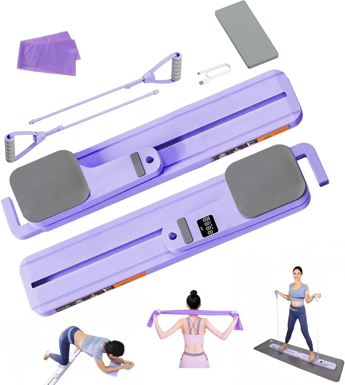2026 Upgraded Pilates Board – Portable Foldable Pilates Reformer Set A126E