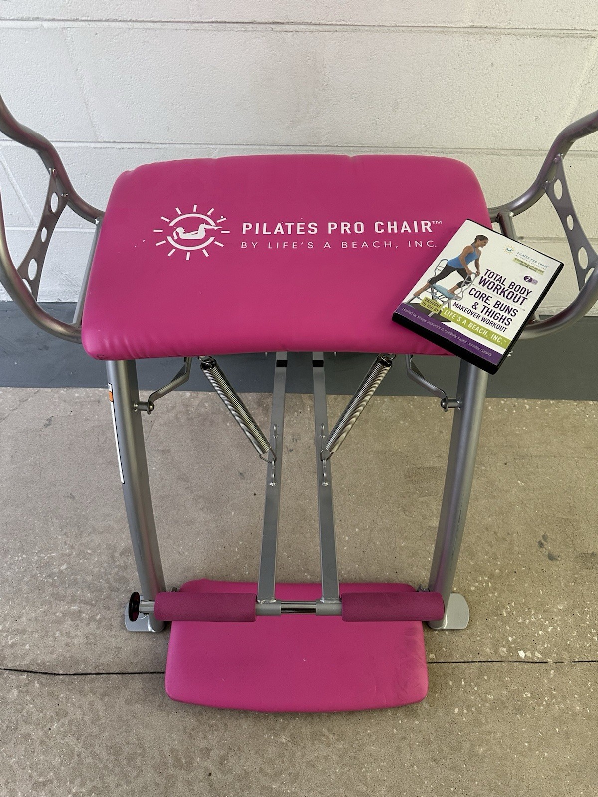 Pilates Pro Chair Pink Life&rsquo;s a Beach Inc Includes Side Sculpting Handles DVDs
