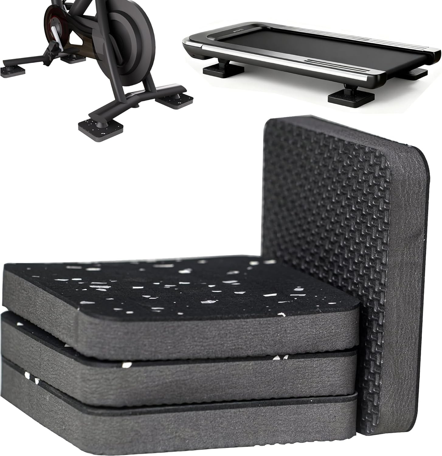 Treadmill Mat Pads,Walking Pad Mat for Bike Hardwood Floors&Carpet, 4 Pcs