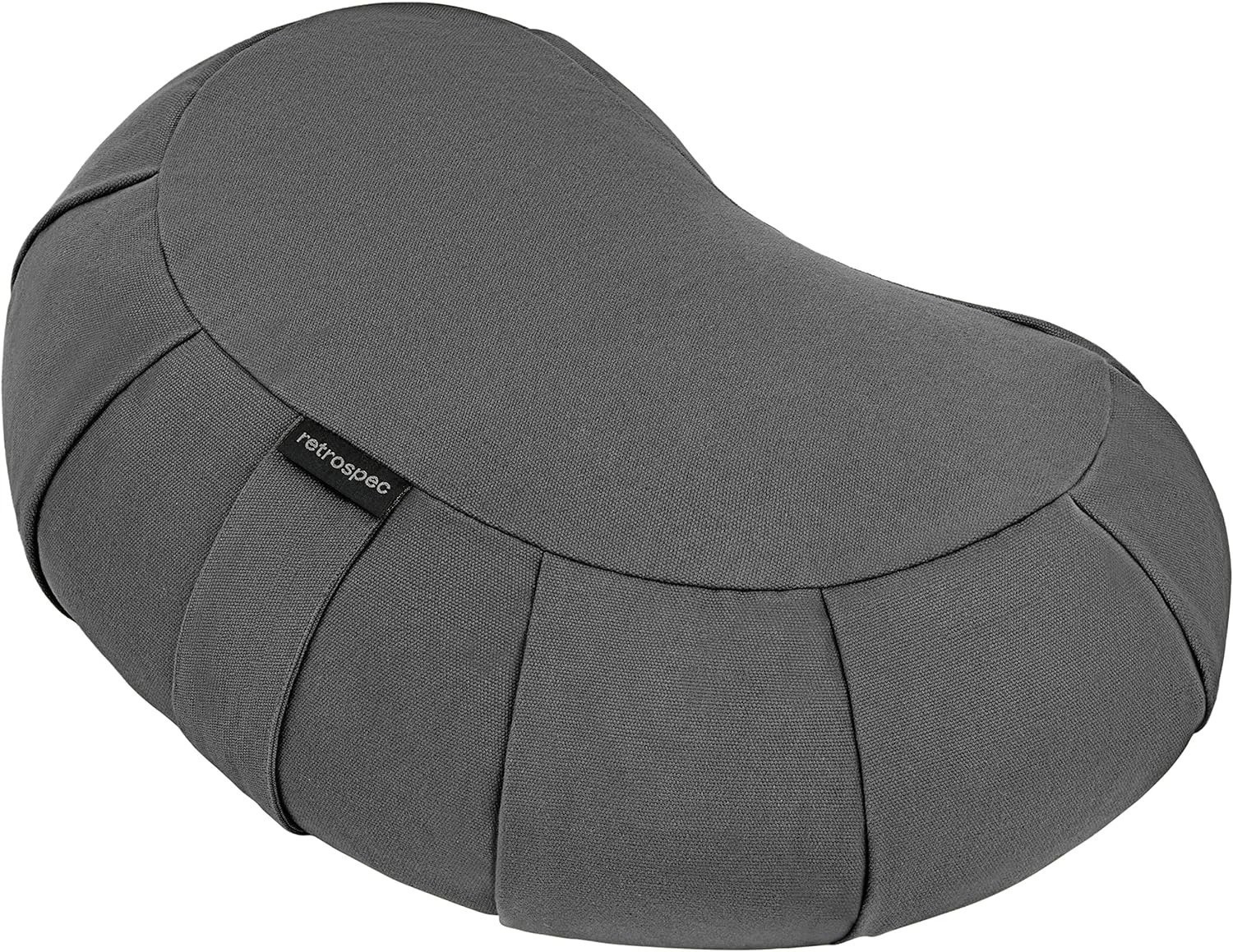 Eco-Friendly 17in Crescent Meditation Cushion – Customizable Buckwheat Support
