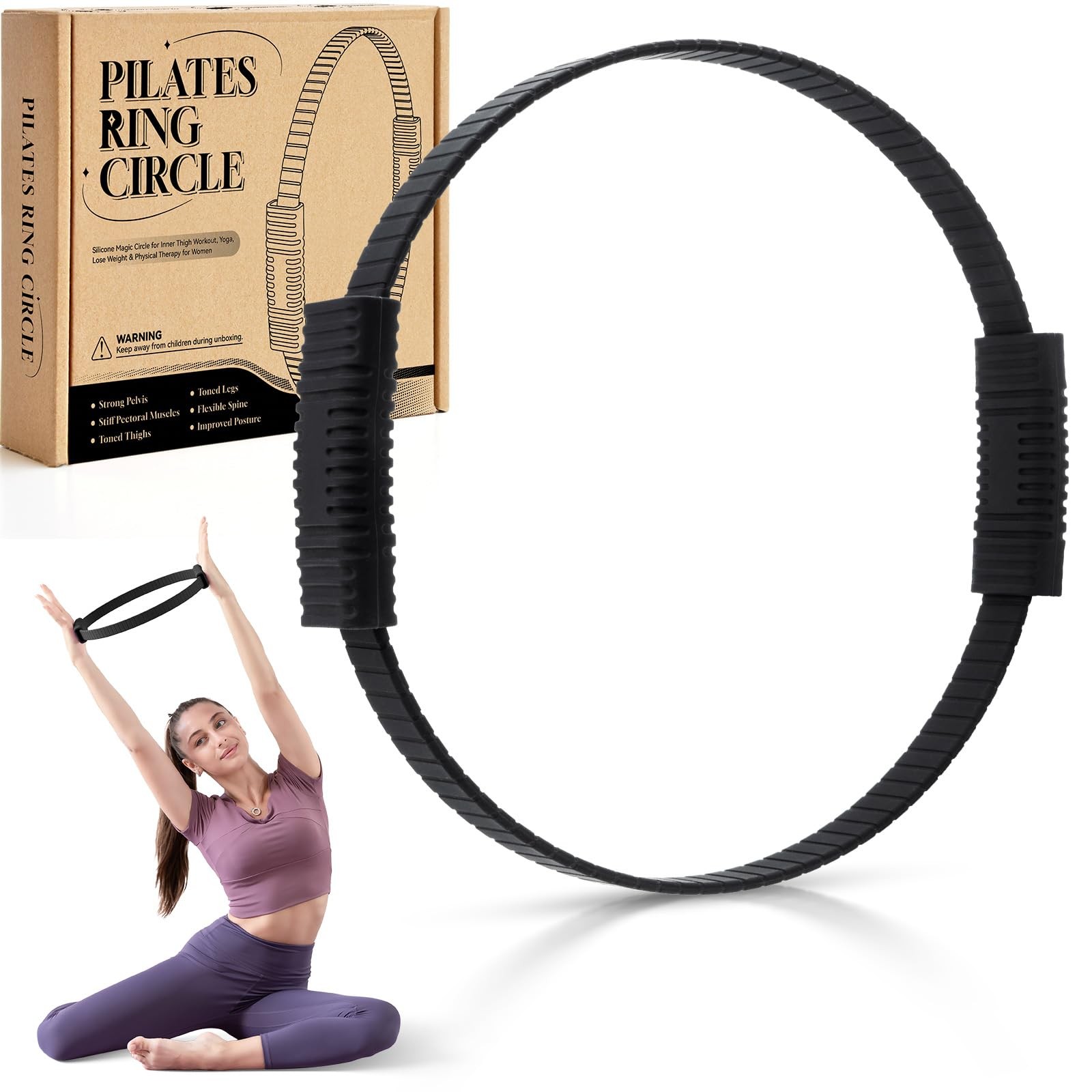 Pilates Ring Circle, 14&Prime; Magic Circle Pilates Rings for Focusing on Toning In…