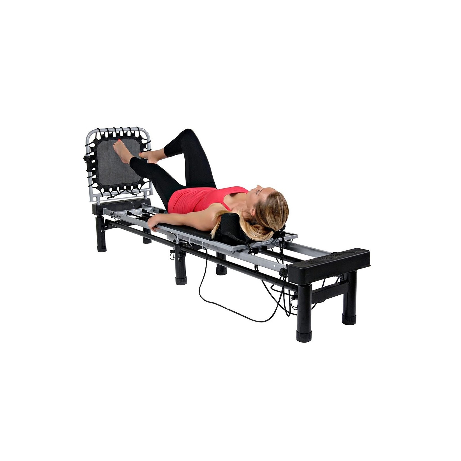 Pilates Reformer Workout Machine – Home Gym, 300lb Capacity, Black