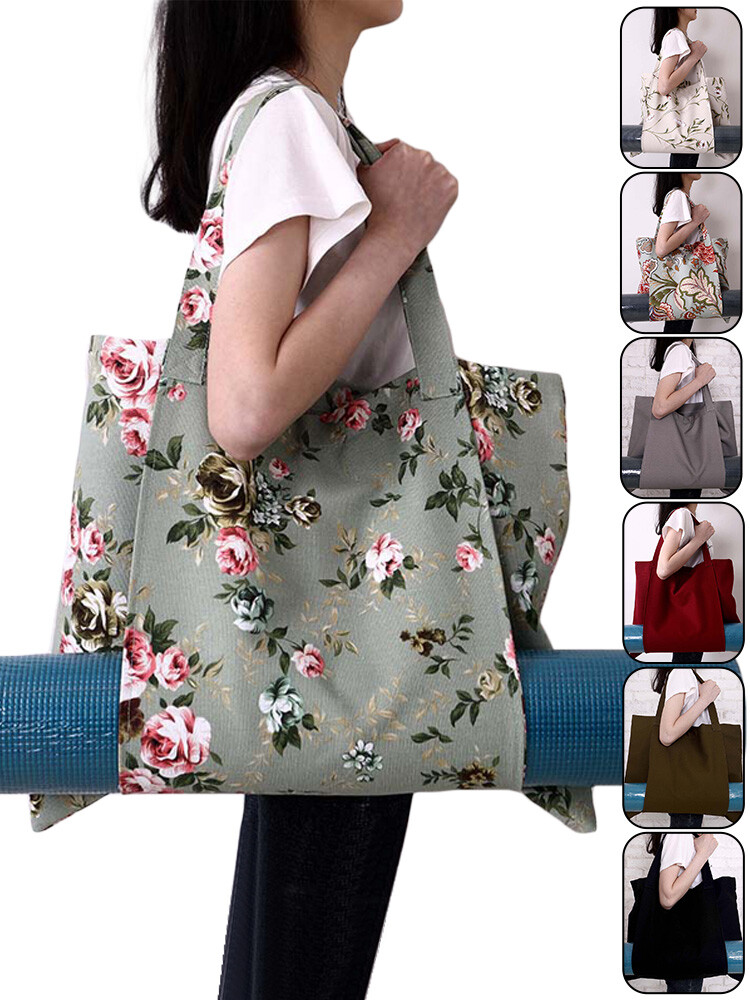 Yoga Mat Storage Bag Durable Canvas Fashion Leisure Shoulder Bag Large Capacity