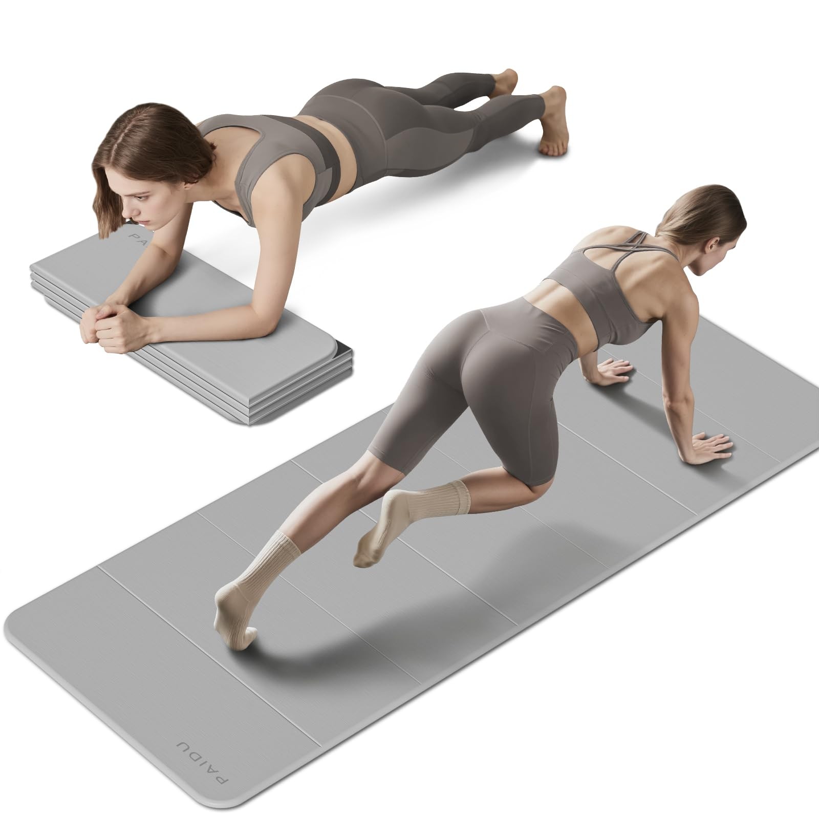 PAIDU Foldable Fitness Yoga Mat | 2/5 10MM Extra Thick | SGS Certified Non-Sl…