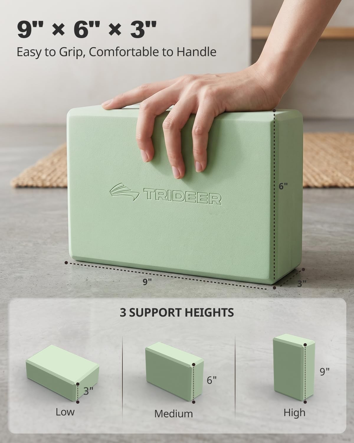 Yoga Block, Soft NonSlip Surface Premium Foam Blocks, Supportive, Lightweight…
