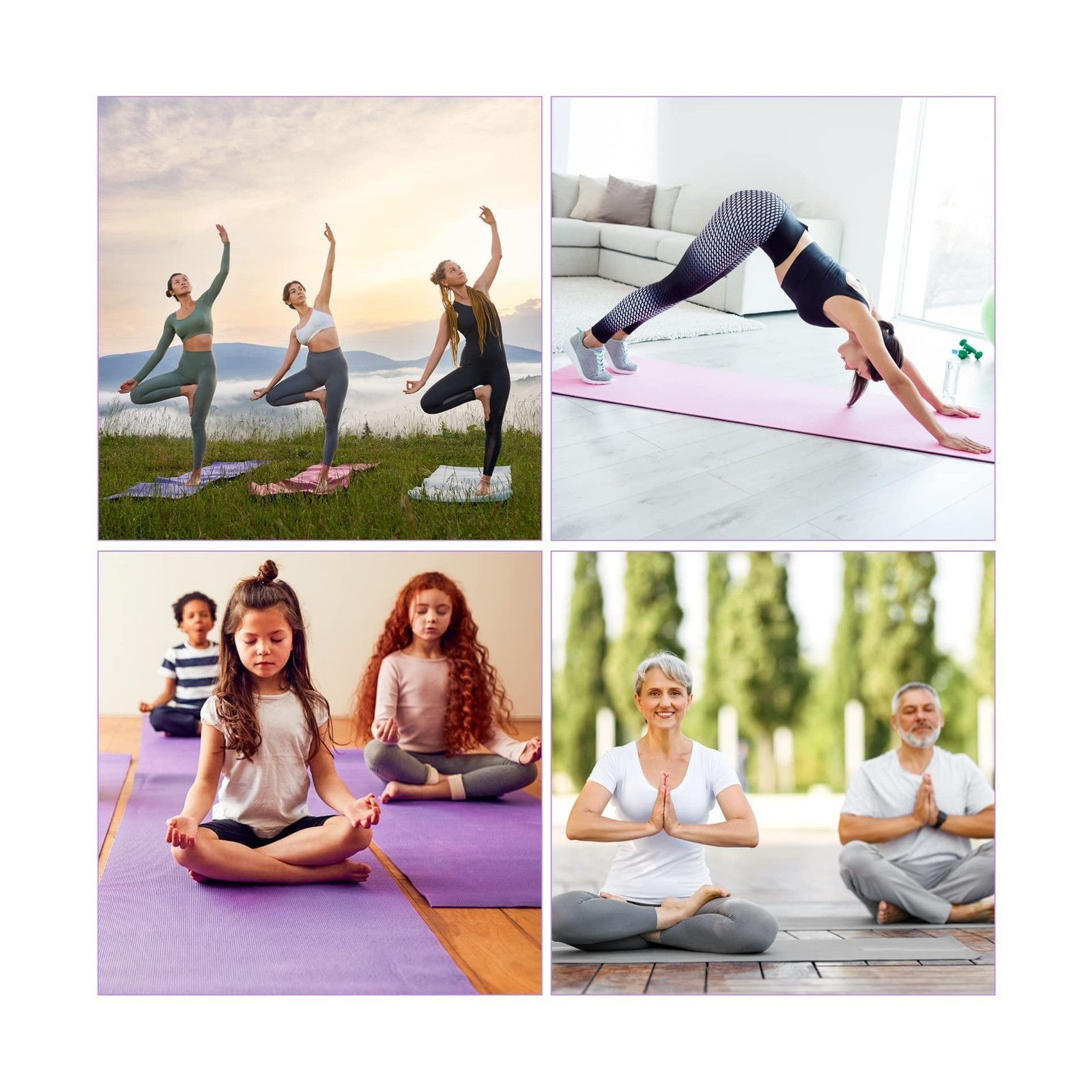 3mm Thick Yoga Mat Bulk, Non Slip Exercise Pad for Gym/Pilates, Easy Clean PVC