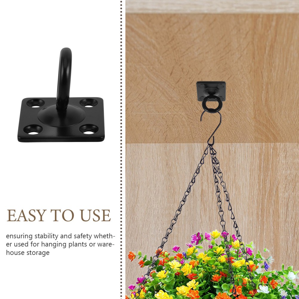 5Pcs Black Steel Ceiling Swing Mount Hooks with Easy No Trace Installation