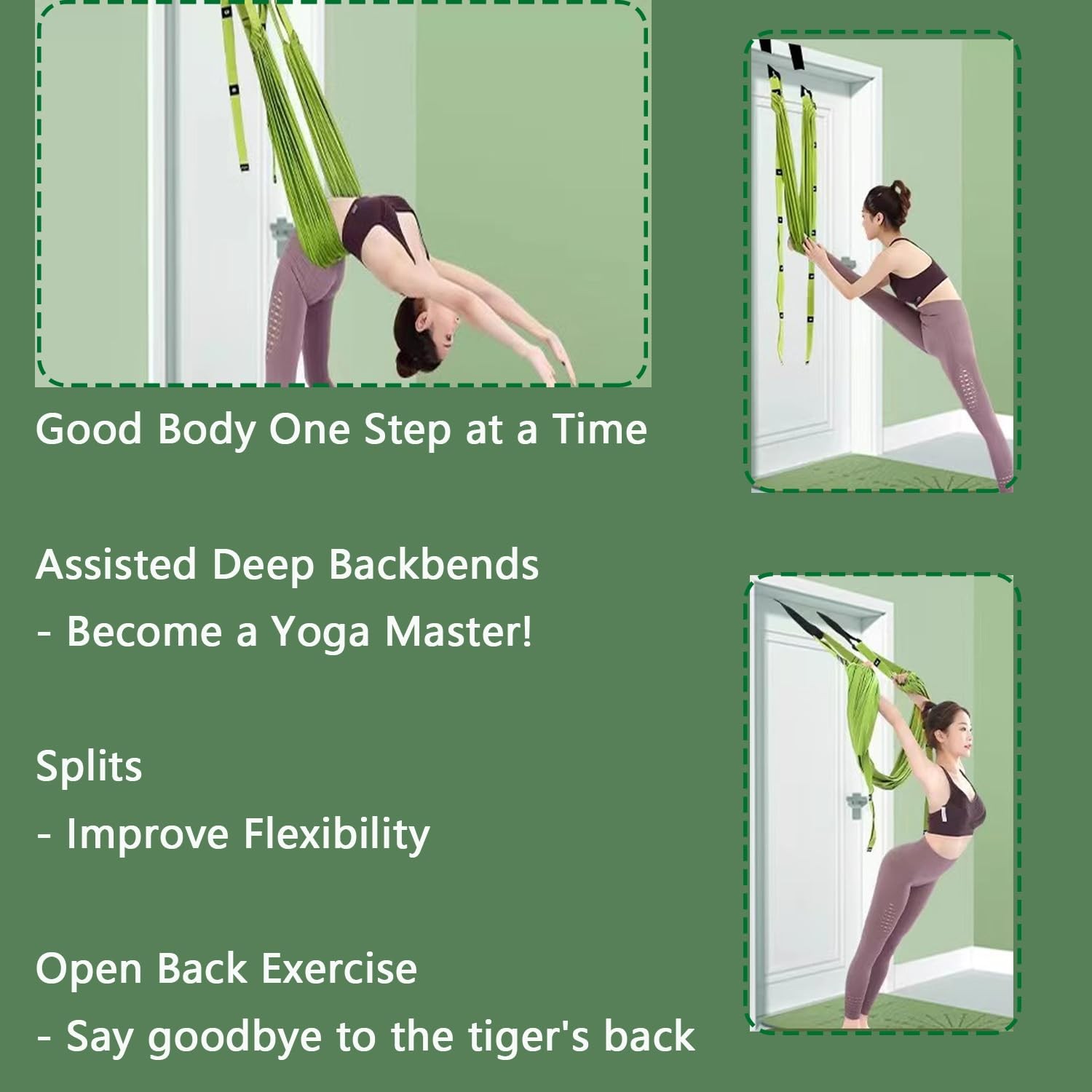 Yoga Stretching Strap,Stretching Equipment with Door Anchor,Back Stretcher fo…
