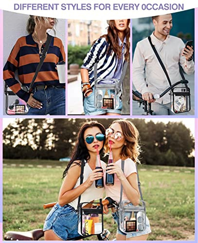 Clear Bag Stadium Approved,Clear Crossbody Purse Bag, with Adjustable Black