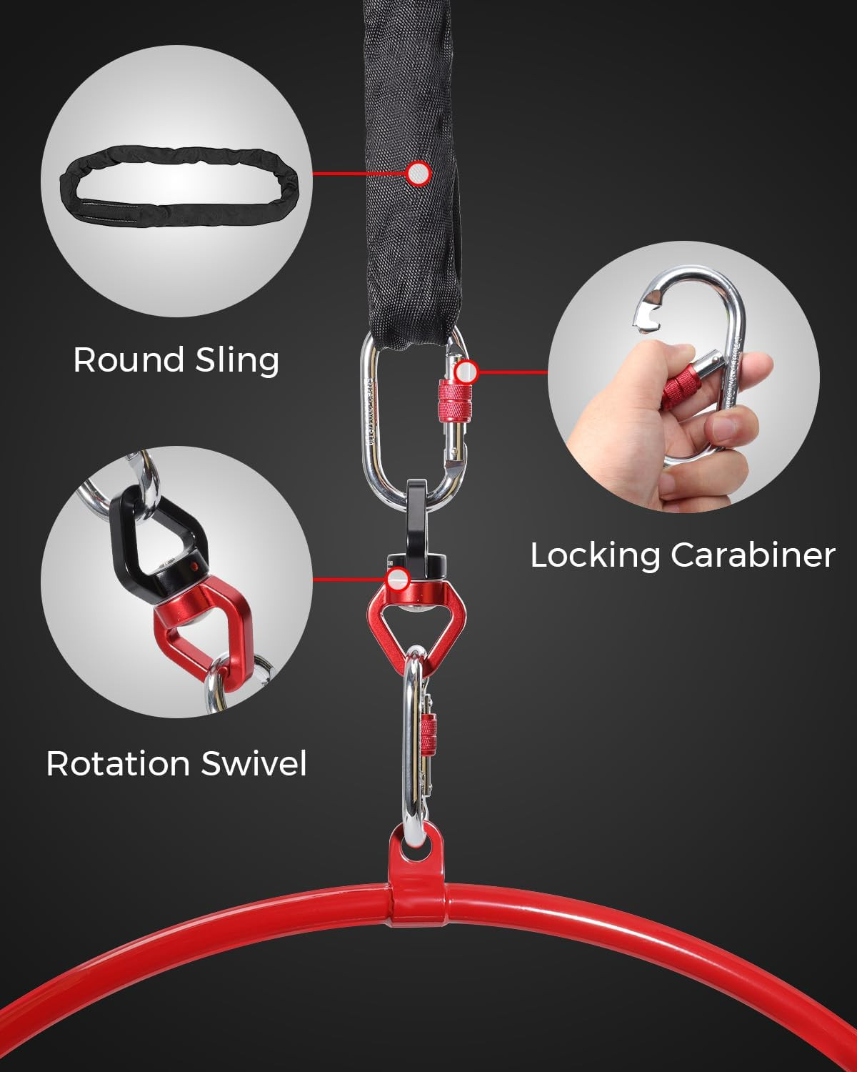 Premium Aerial Hoop Kit 85/90Cm – Professional, Safe & Glossy Finish