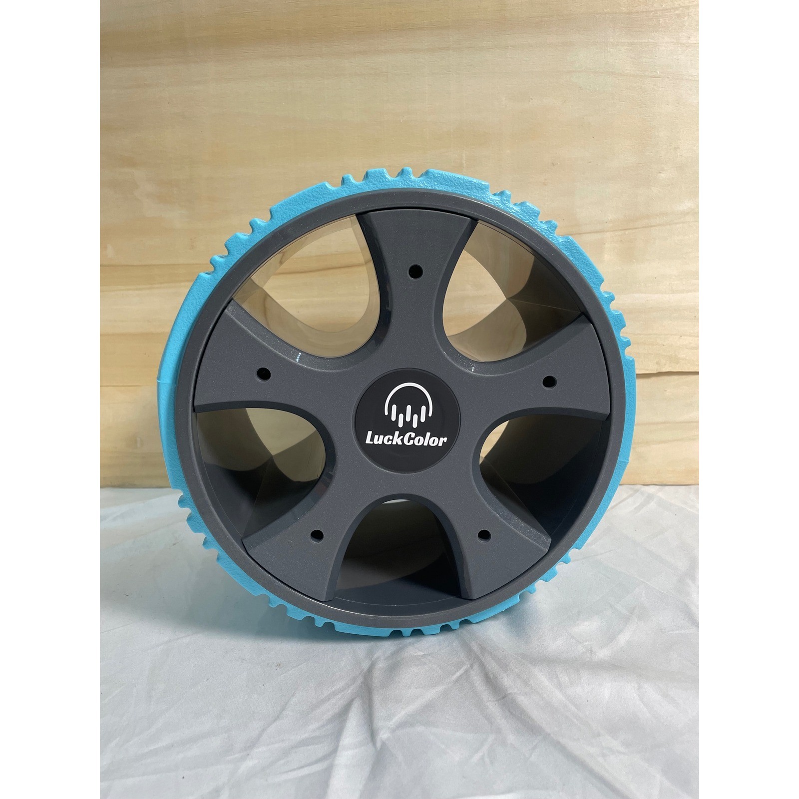 Luckcolor Yoga Wheel Blue Textured Back Roller for Flexibility and Balance