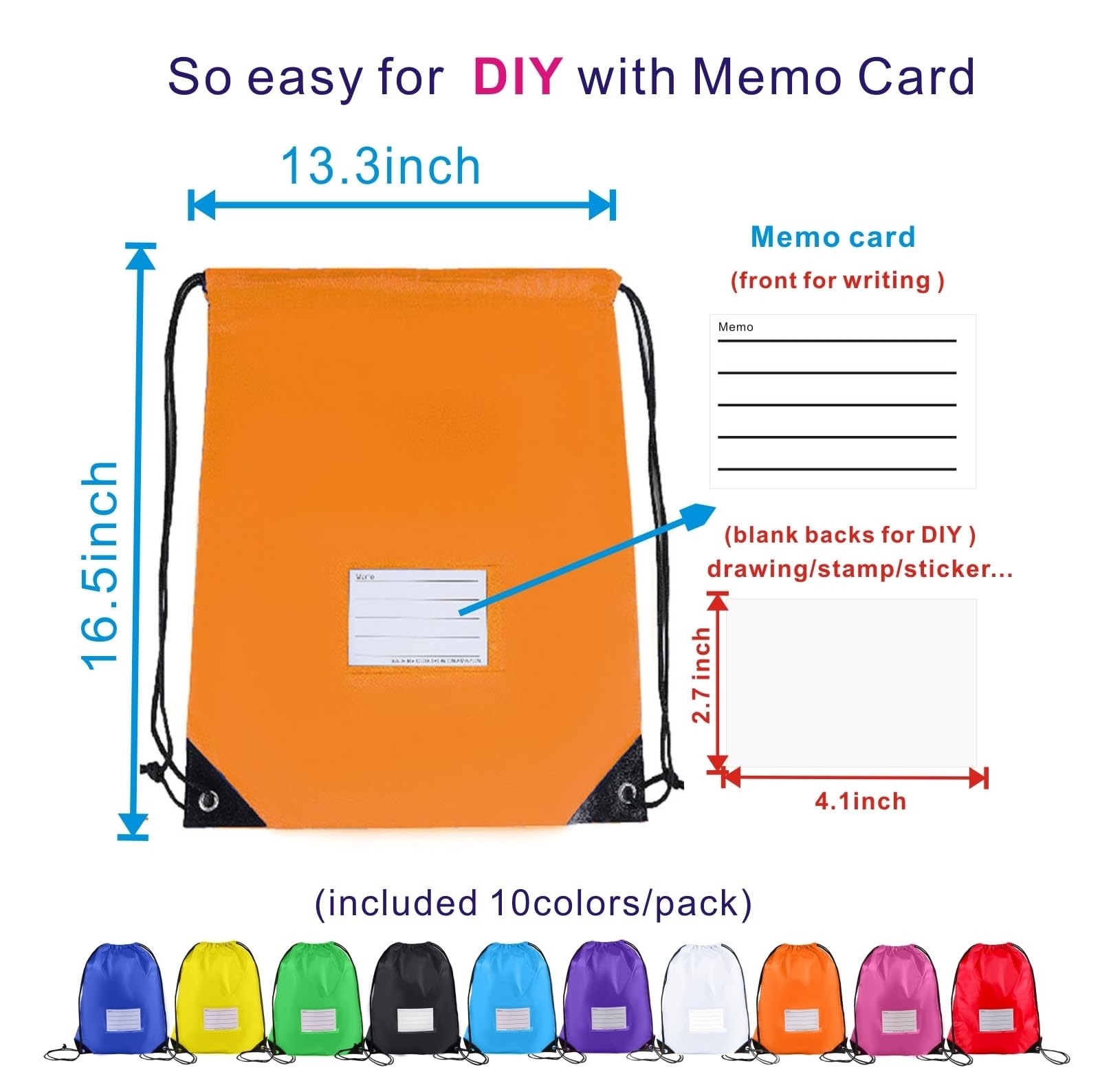 Drawstring Backpack Bulk 20Pcs Draw String Bags DIY Gym Sports Traveling Yoga…