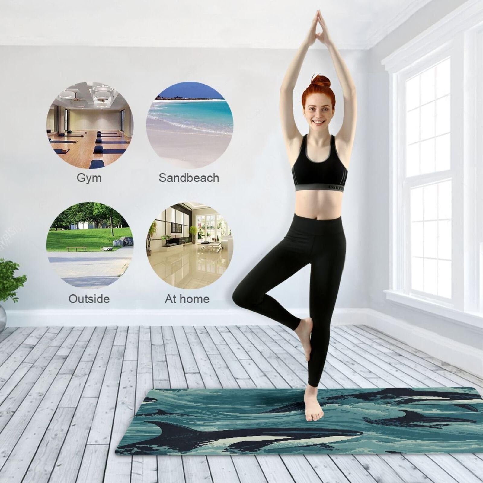 Yoga Mat Foldable Exercise Mats Gym Non Slip Workout Mat for Women and Men Pi…