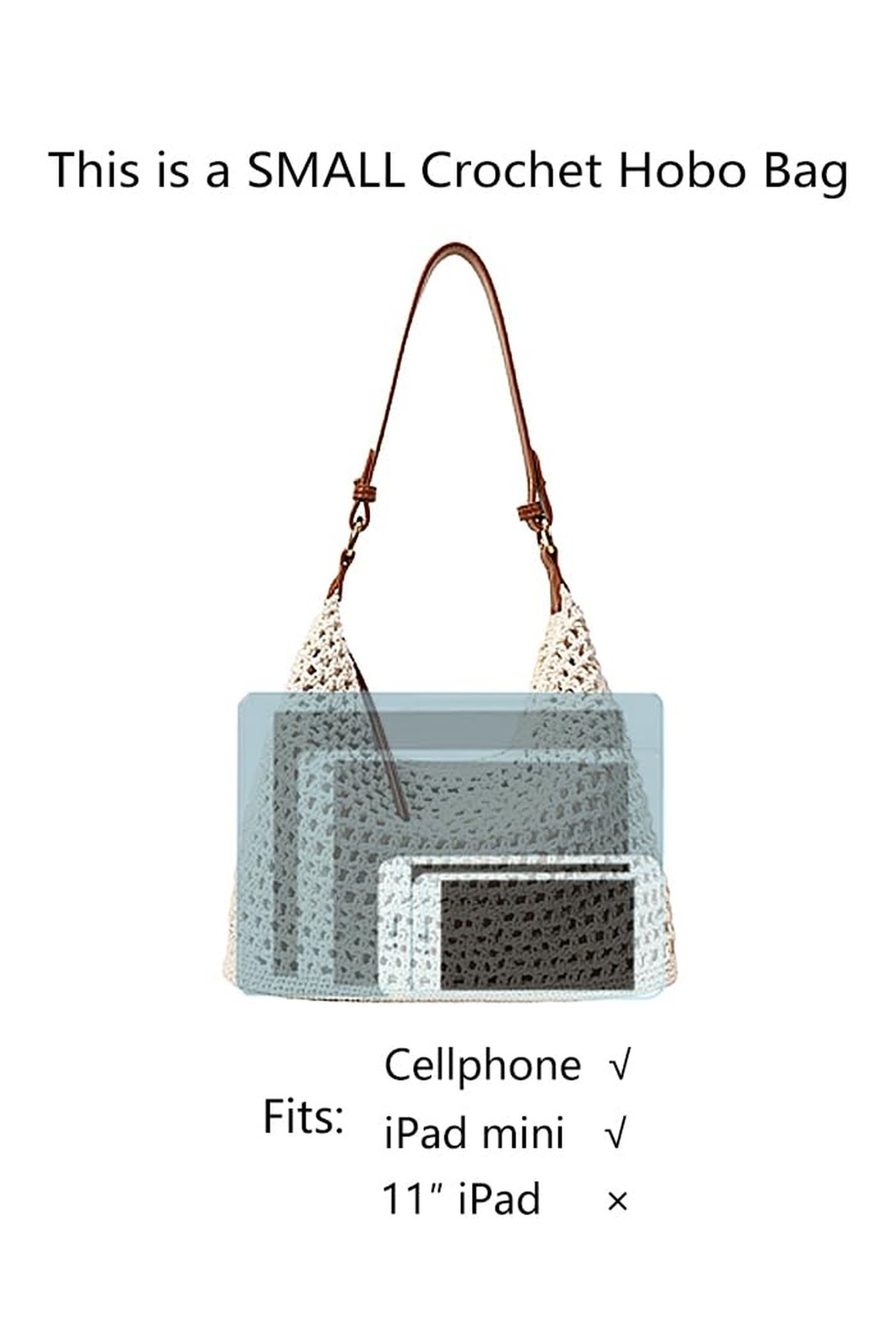 Ulisty Women Small Cotton Crochet String Bag Handwoven Summer Beach Bag Knitt…