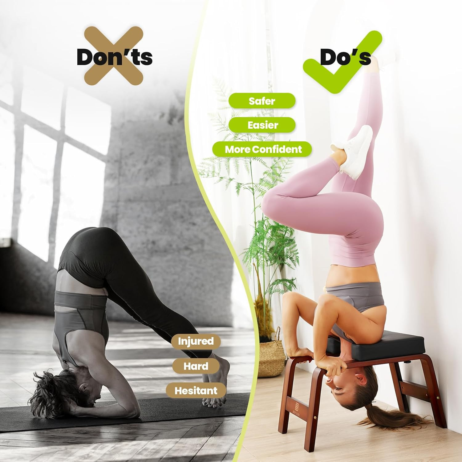Yoga Headstand Bench, Stand Yoga Chair for Balance Training, Core Strength Build