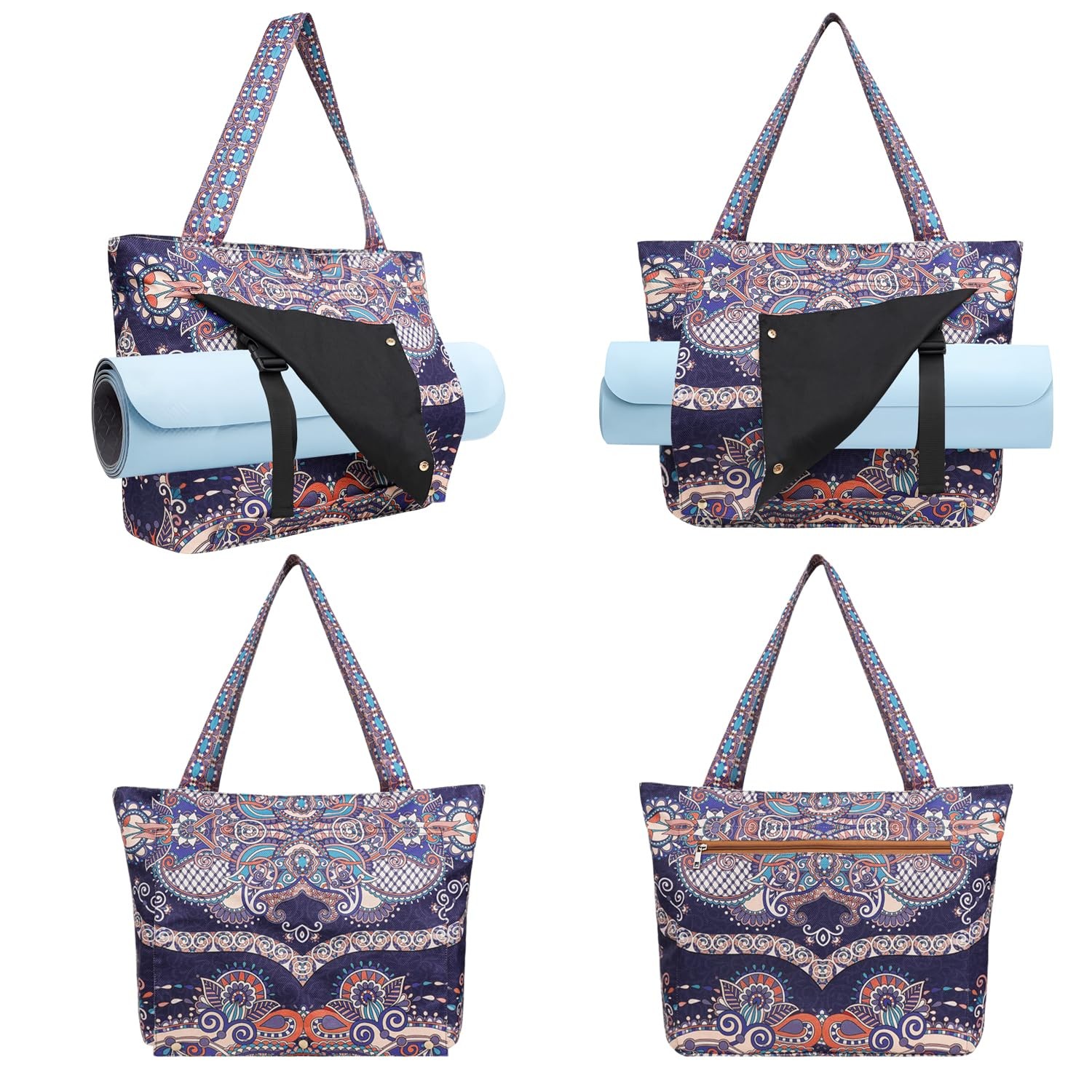 Yoga Mat Bag Carrier Tote With Zipper Pocket Workout Pilates Travel Gym Stuff