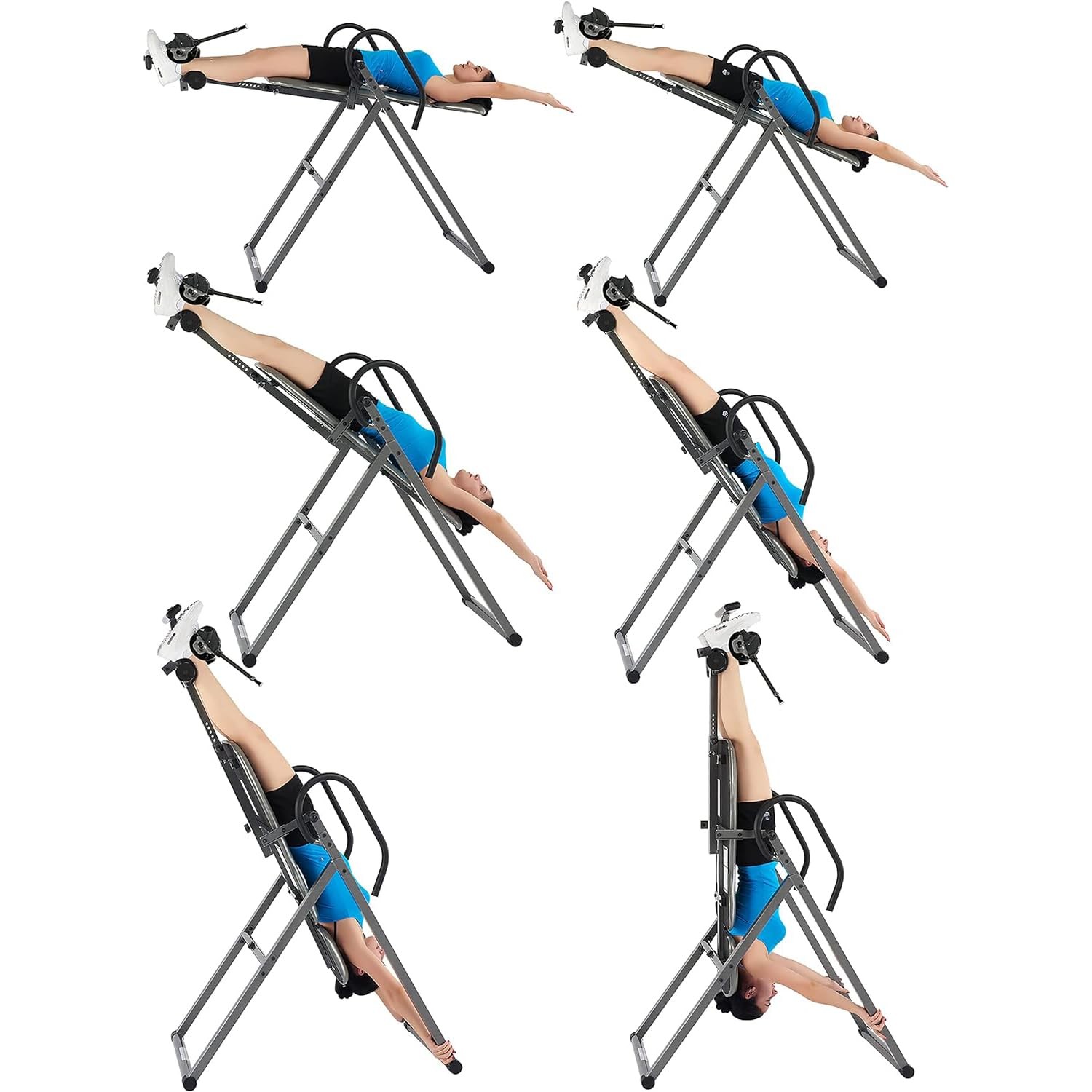 Inversion Table with Adjustable Headrest, Reversible Ankle Holders, and 300 l…