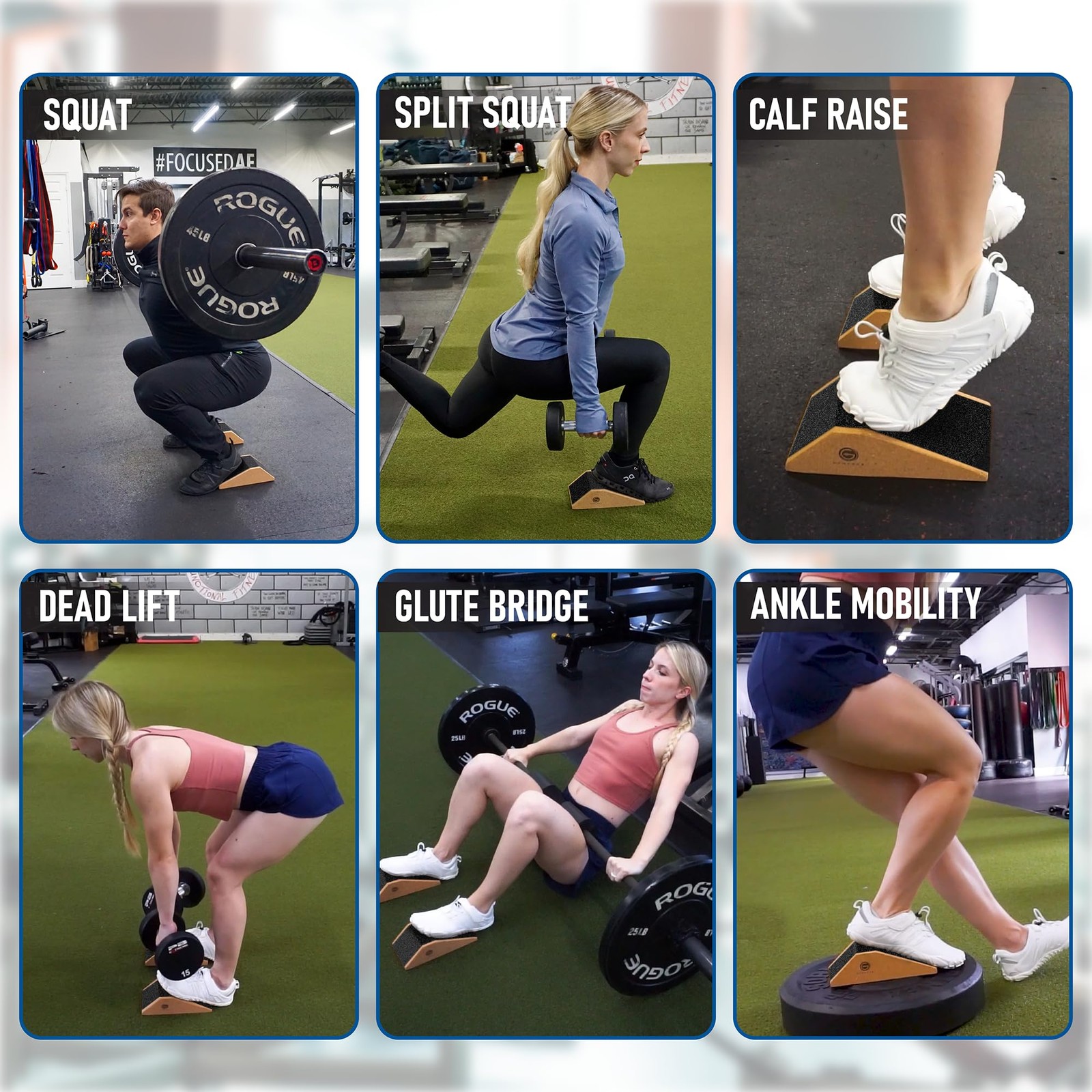 Squat Wedge Block Cork 2 Pack – Non Slip Heel Elevated Squat Wedge and Calf Rais