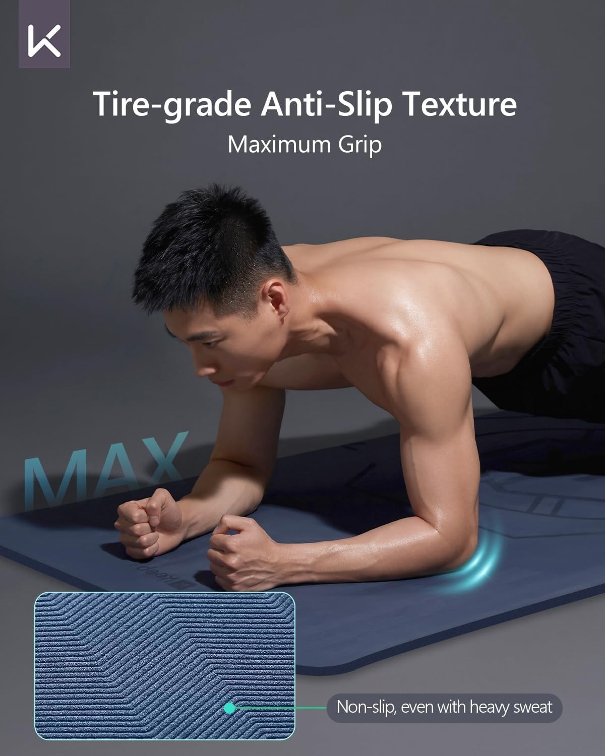 KEEP Extra Wide & Long Yoga Mat for Men, 79&Prime;x39&Prime;x7mm Thick, Non-Slip TPE Exercis